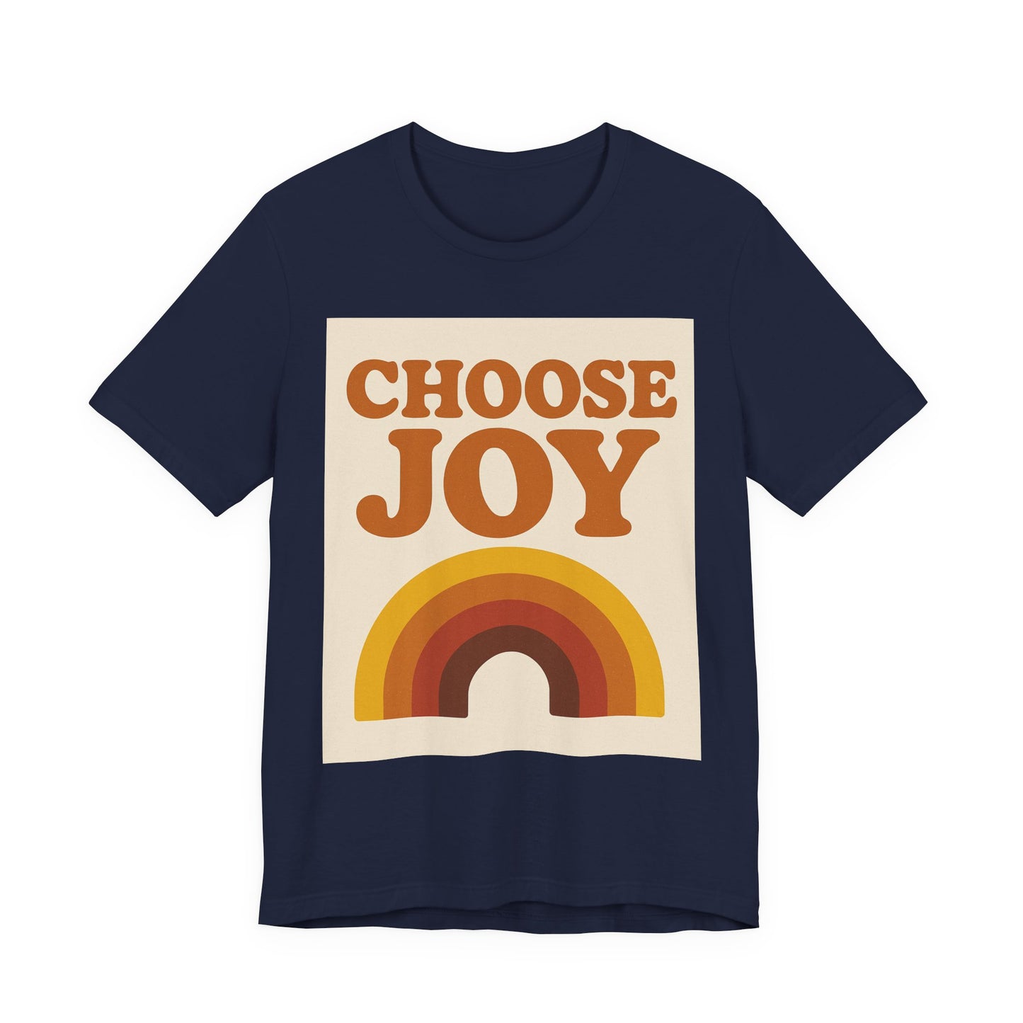 Retro Rainbow Choose Joy Tee, Unisex T-Shirt, Positive Vibes Shirt, Gift for Her, Summer Clothing, Joyful Apparel