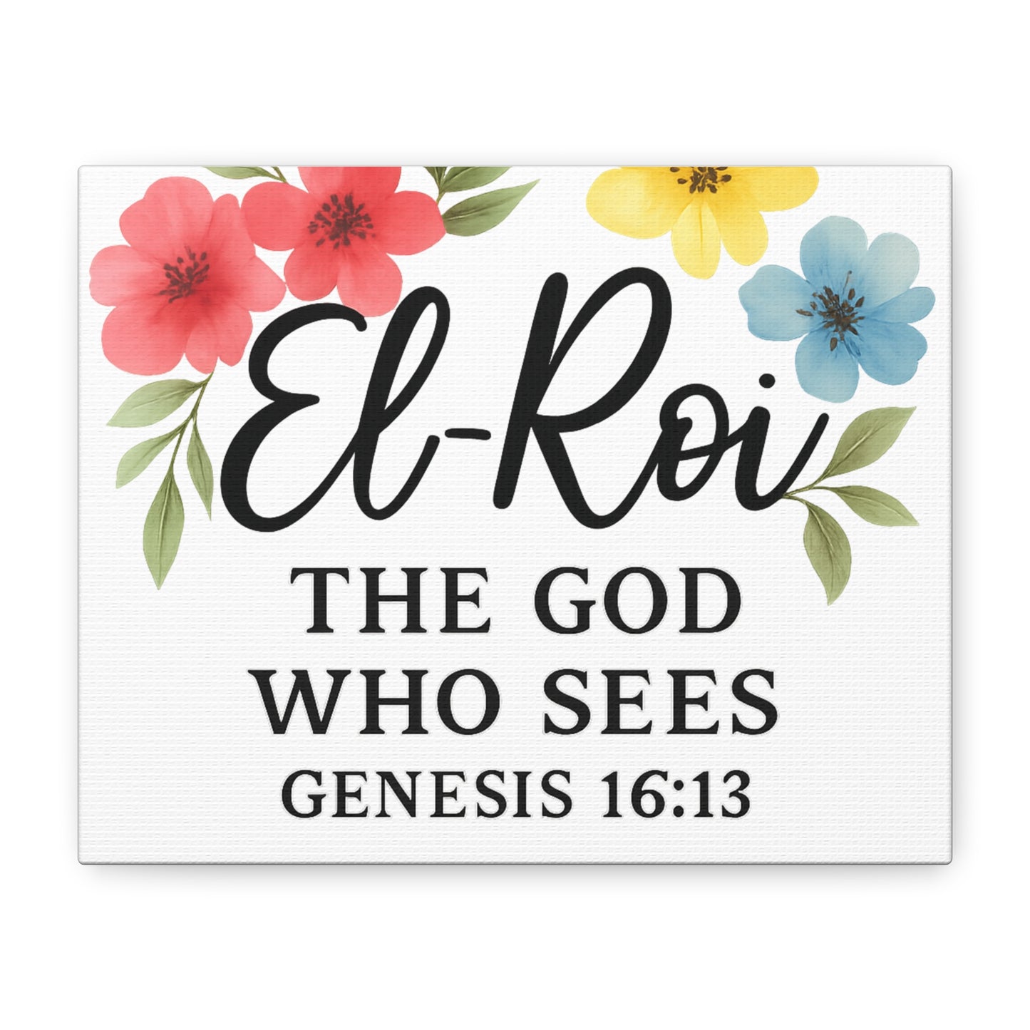 El-Roi Wall Art – The God Who Sees | Genesis 16:13 Christian Decor Matte Canvas, Stretched, 1.25"