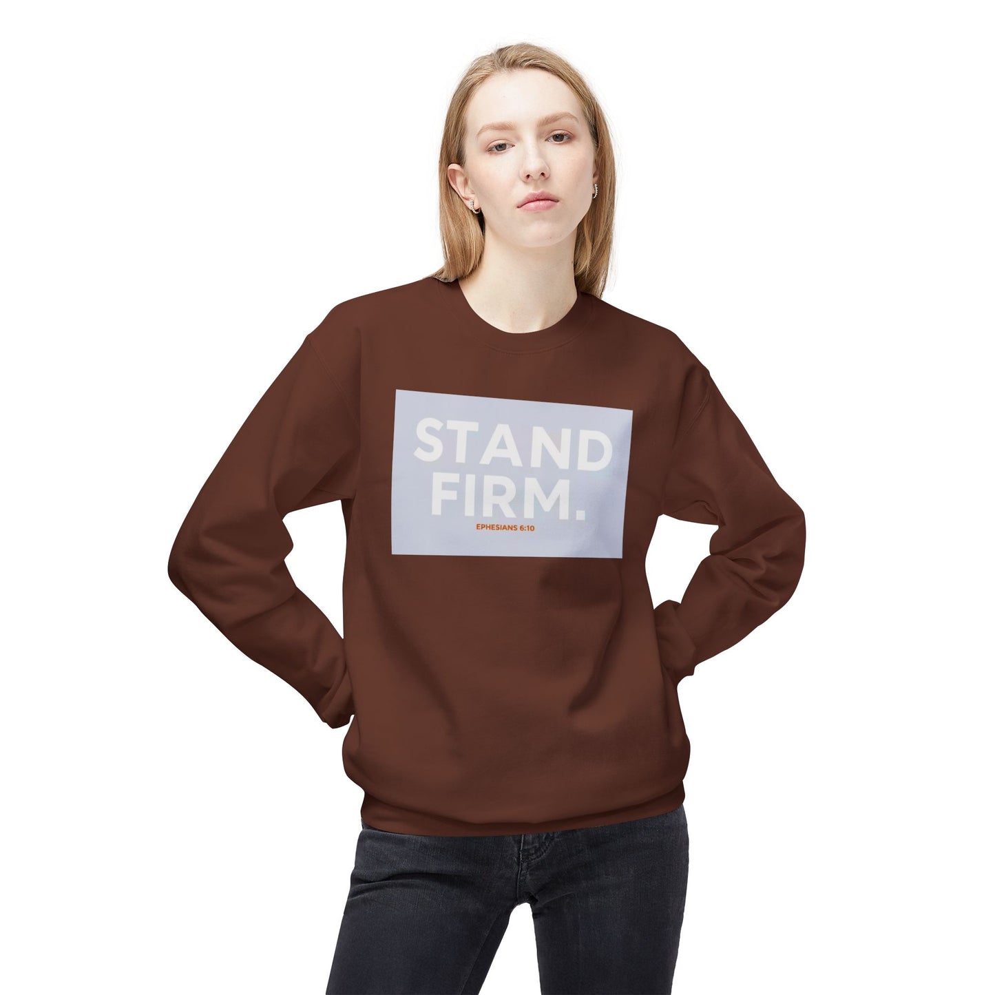 “Stand firm” Crewneck Sweatshirt – Unisex Christian Apparel