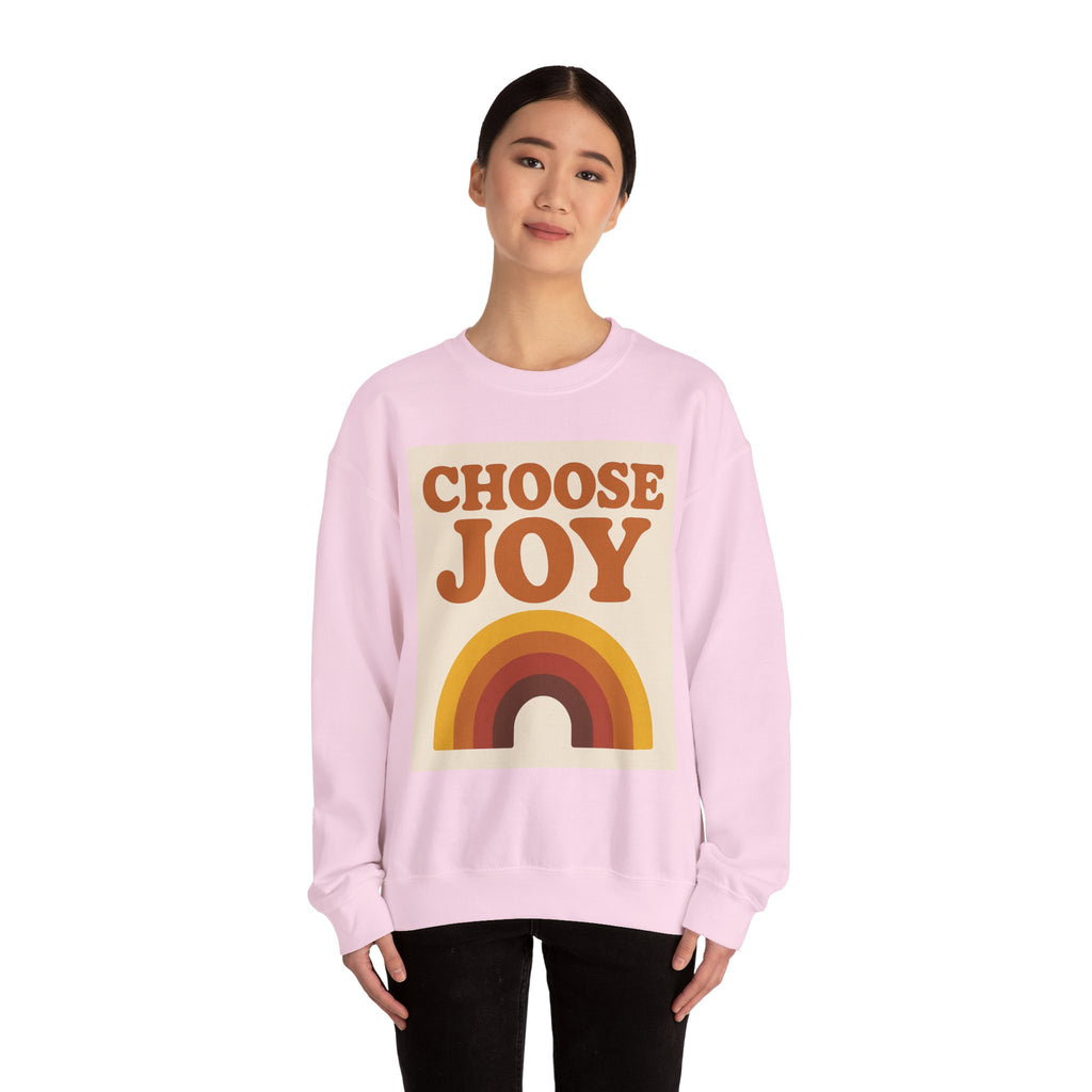 Choose Joy Rainbow Crewneck Sweatshirt, Unisex Sweatshirt, Motivational Gift, Cozy Layer, Fall Fashion, Positive Vibes