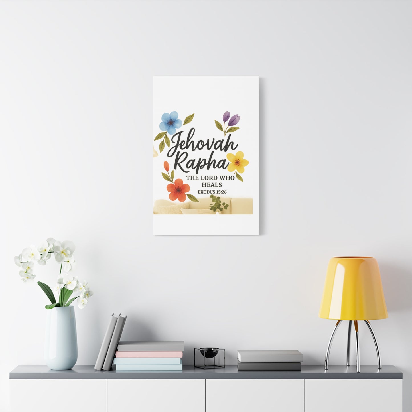 Jehovah Rapha Wall Art – The Lord Who Heals | Exodus 15:26 Christian Decor