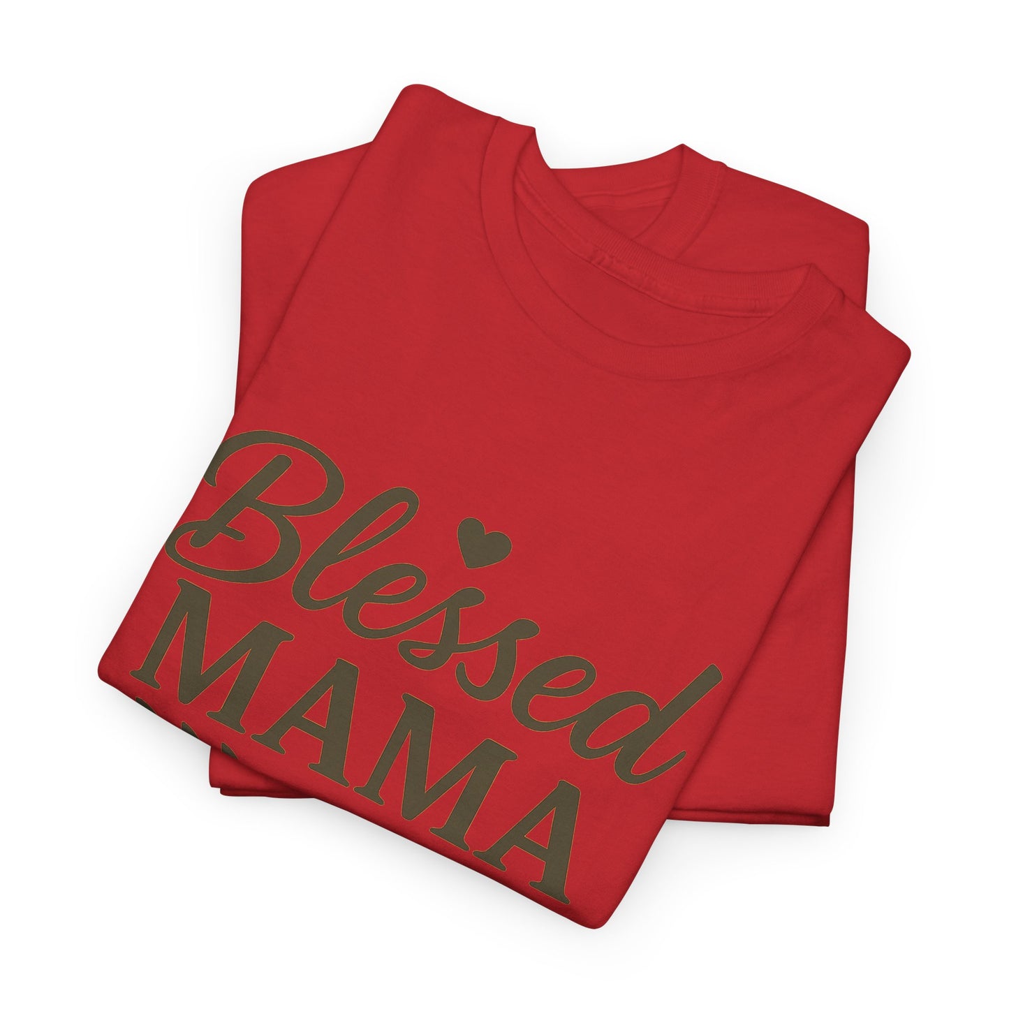 Blessed Mama Heavy Cotton Tee – Christian Faith Shirt for Moms | Soft & Stylish Everyday Wear