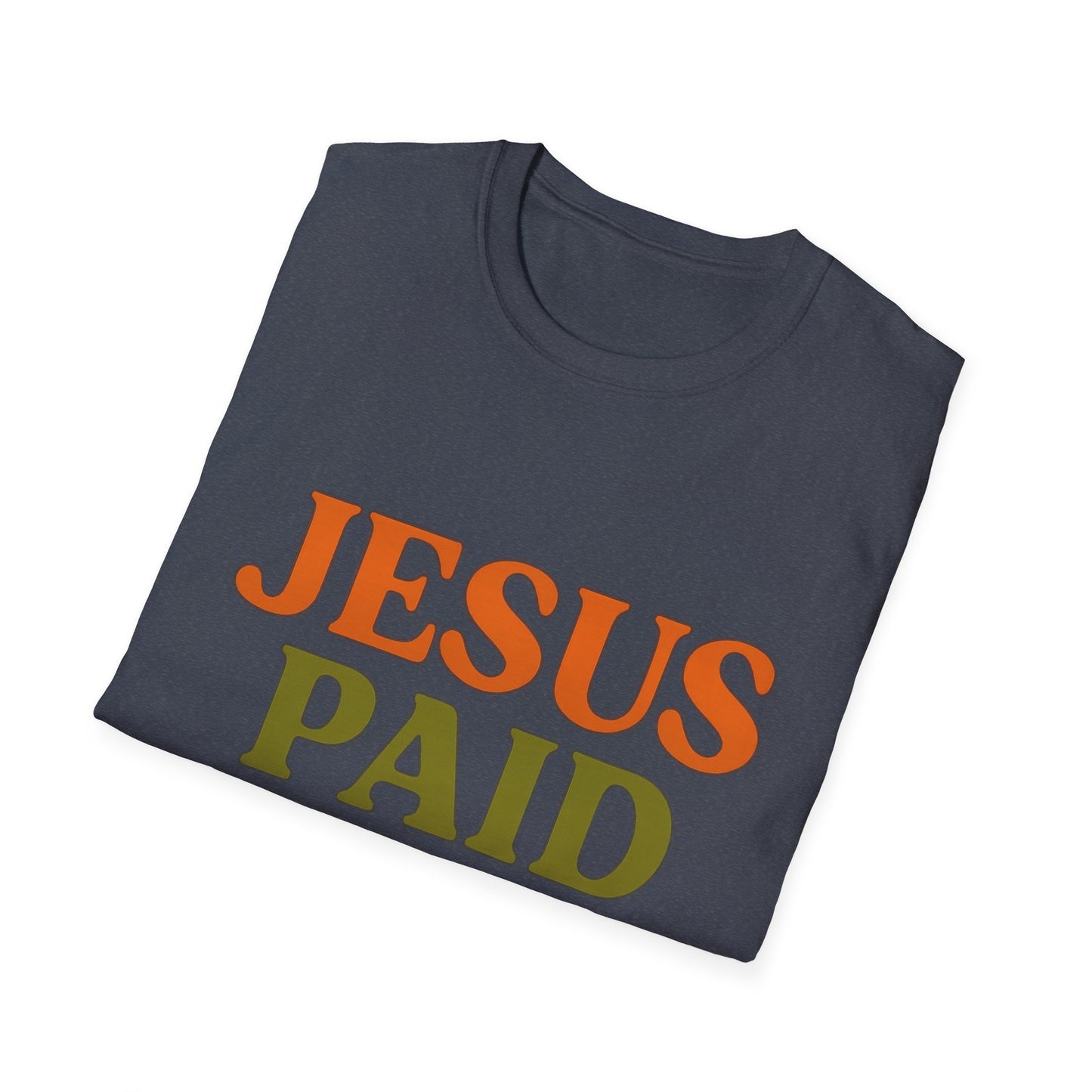 Jesus Paid It All Christian T-Shirt – Softstyle Hymn-Inspired Faith Tee for Women & Men.