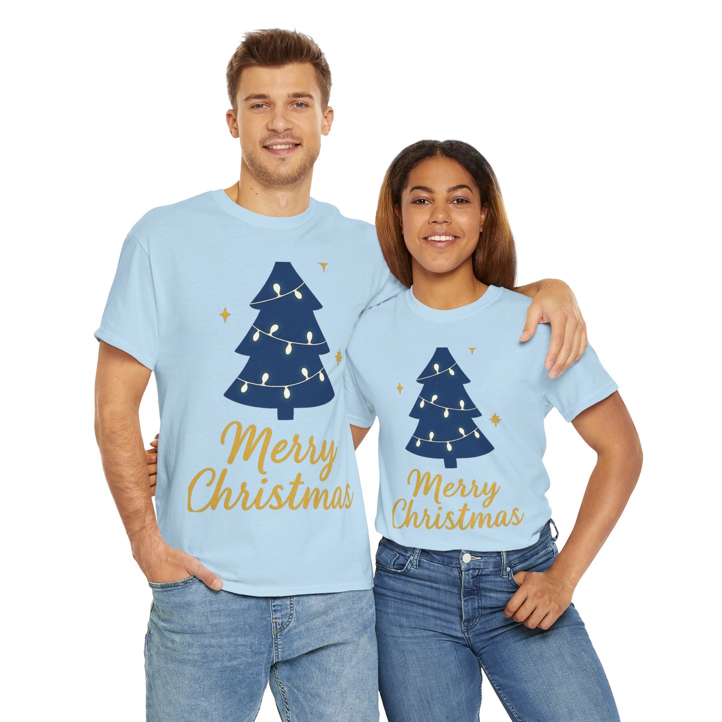 Merry Christmas Unisex Heavy Cotton Tee – Faith-Inspired Holiday Shirt