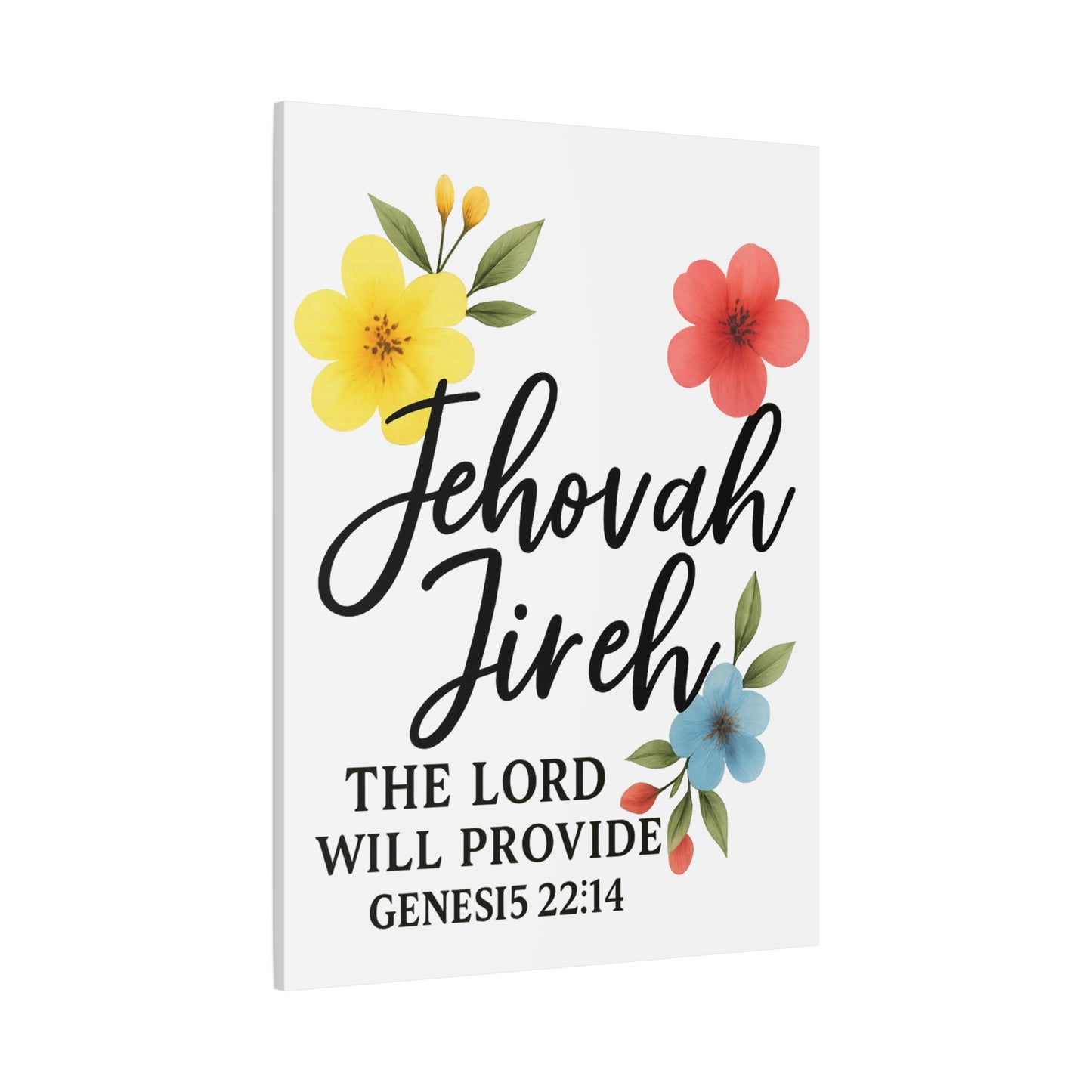 Jehova Jireh Wall Art – Genesis 24:14 Scripture Print for Home Decor Matte Canvas, Stretched, 1.25"