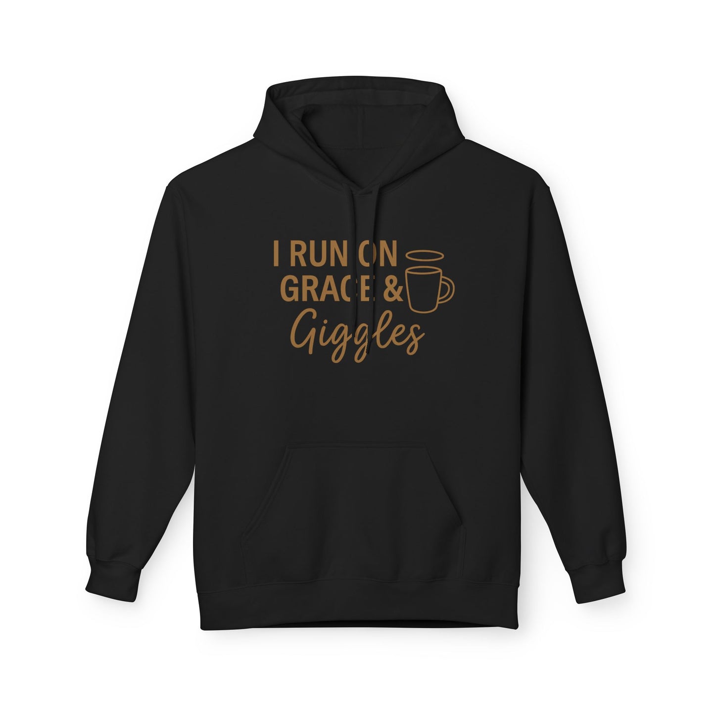 I Run on Grace and Giggles Hoodie – Funny Christian Sweatshirt for Joyful Believers.