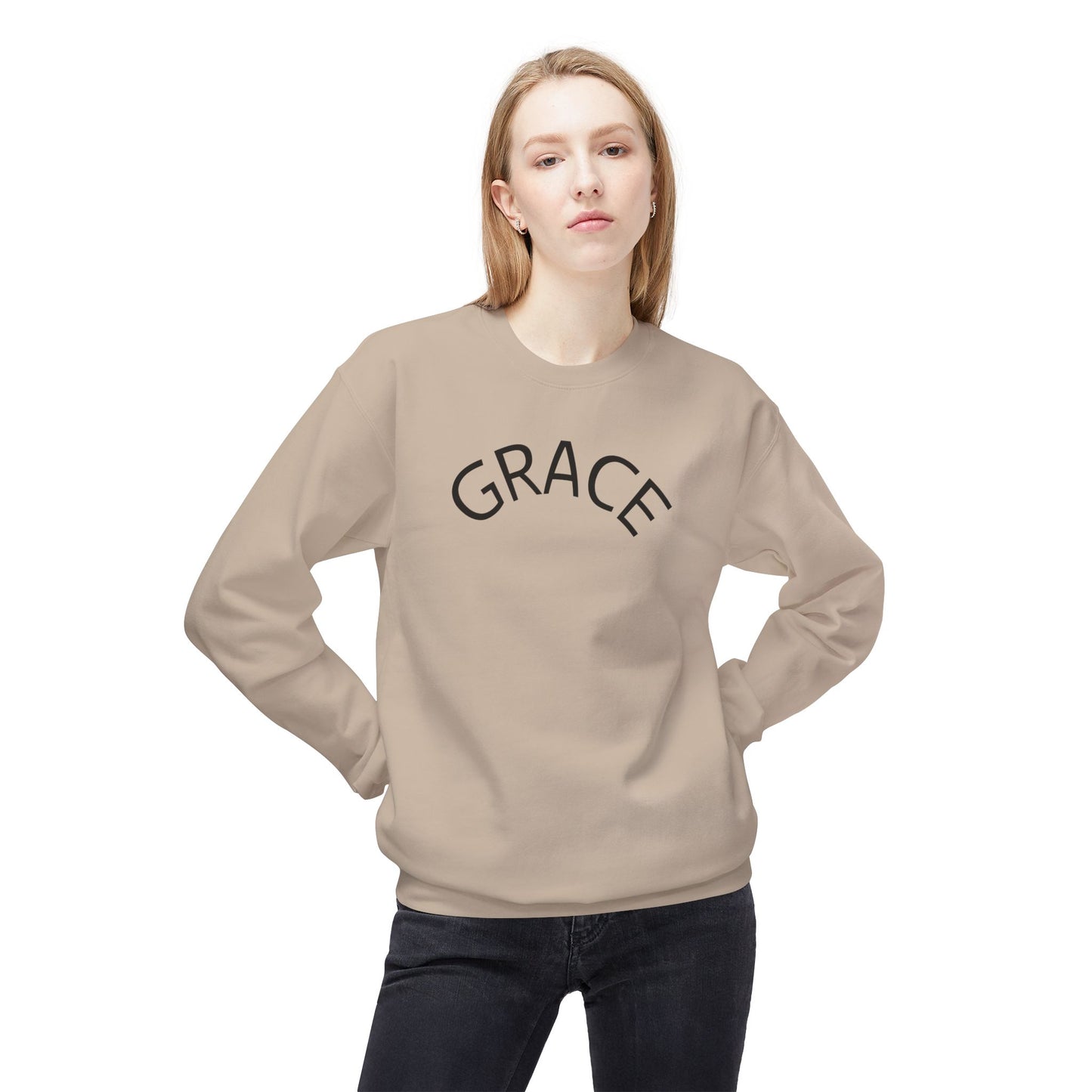 Grace Crewneck Sweatshirt, Unisex Fleece Sweater, Cozy Pullover, Inspirational Gift, Casual Style, Perfect for Every Occasion