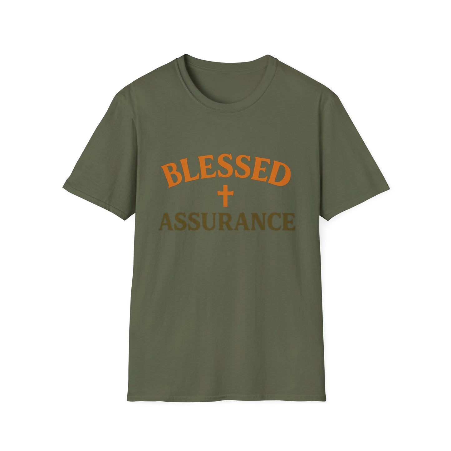 Blessed Assurance Christian T-Shirt – Softstyle Hymn-Inspired Faith Tee for Women & Men.