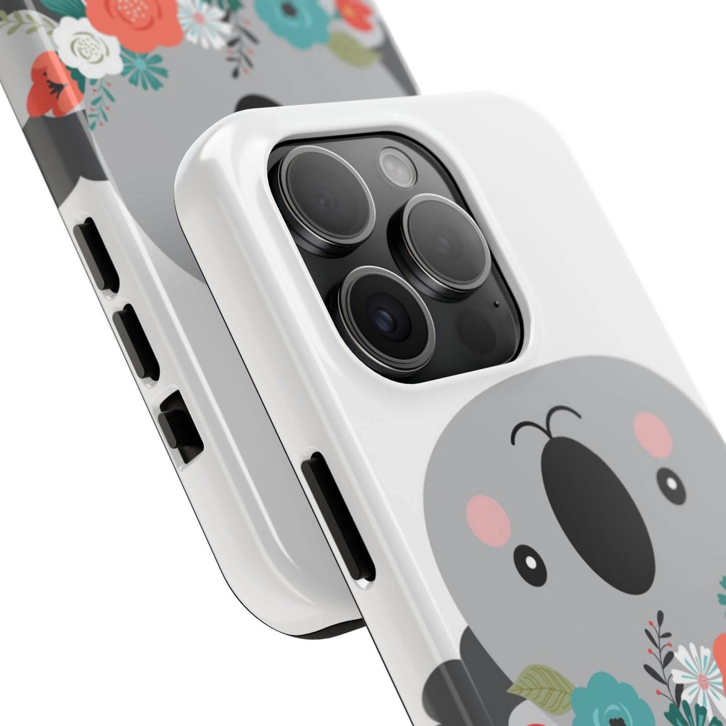 Cute Koala Floral Tough Phone Cases, Smartphone Protection, Nature Lover Gift, Animal Design, Koala Phone Cover