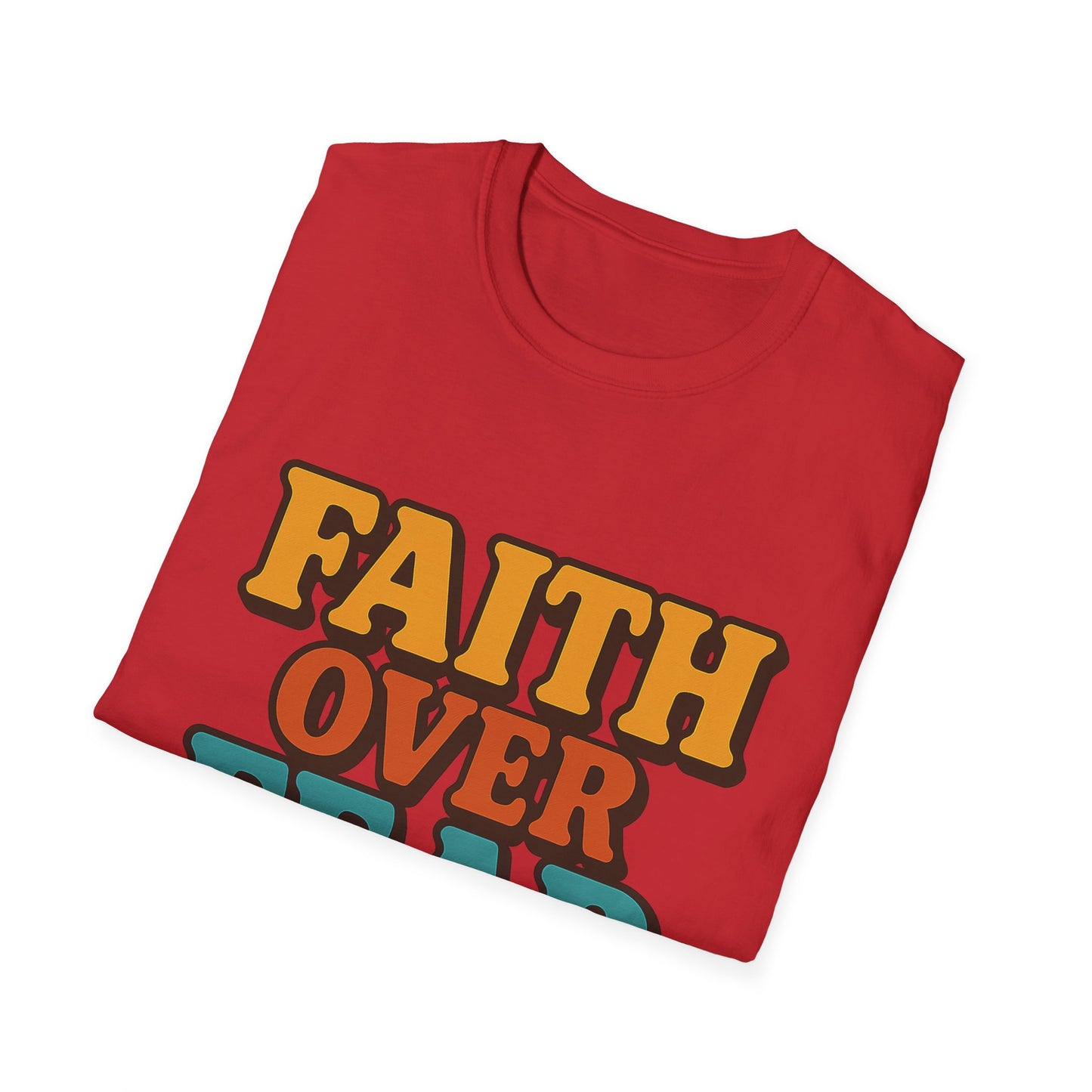 Faith Over Fear Christian T-Shirt – Softstyle Unisex Inspirational Tee for Women & Men.