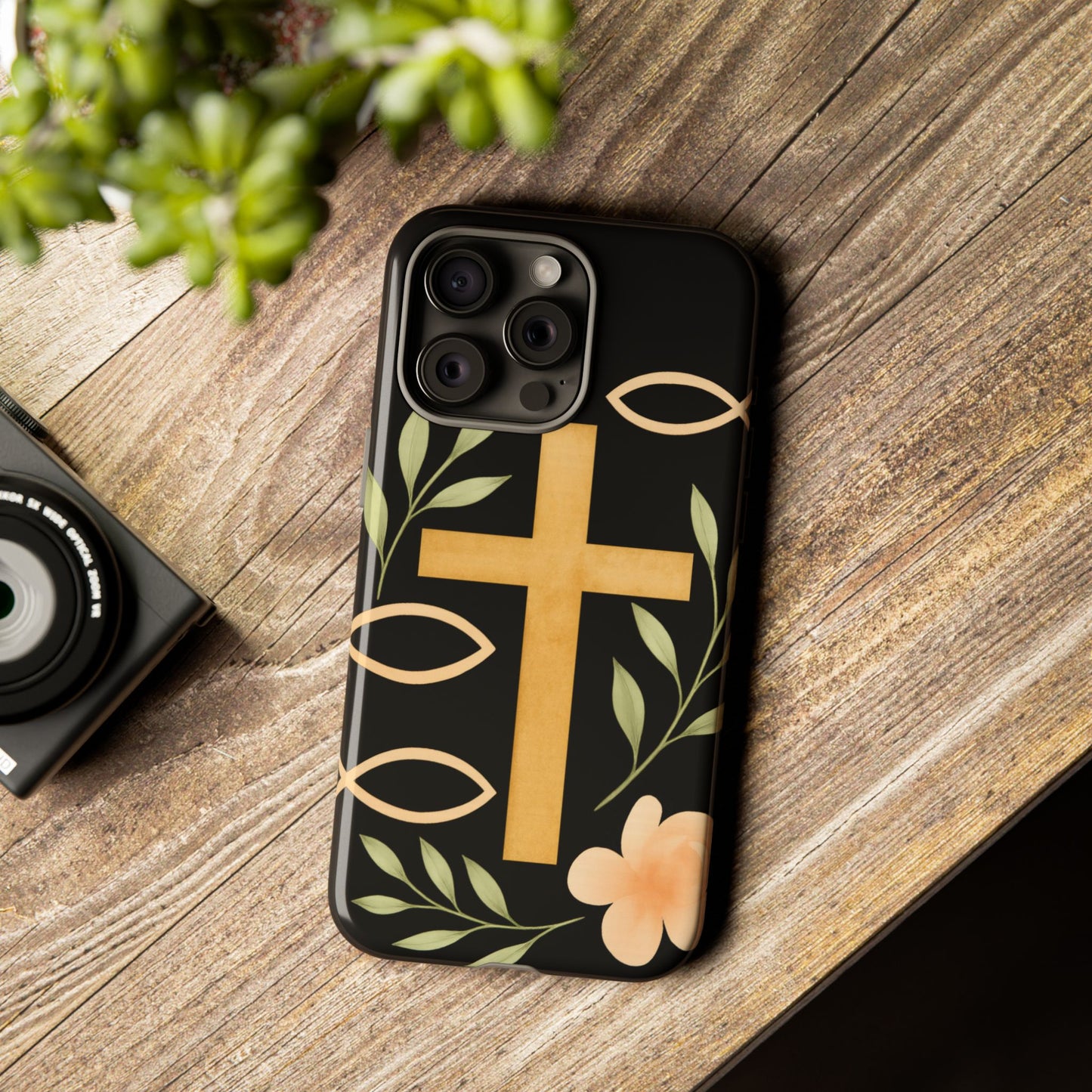 Christian Faith Phone Case with Floral Design
