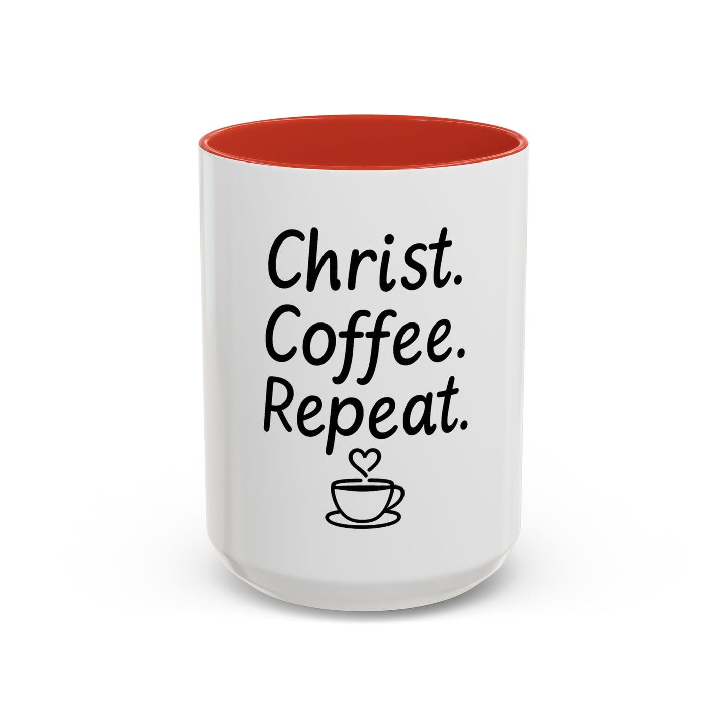 Christ Coffee Repeat Accent Mug | Christian Coffee Cup | 11oz