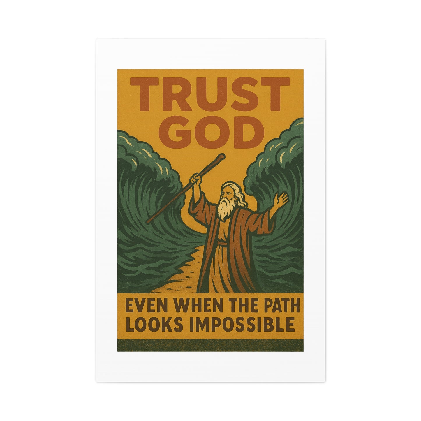 Moses and the Red Sea Wall Art | Faith-Inspired Christian Home Decor.