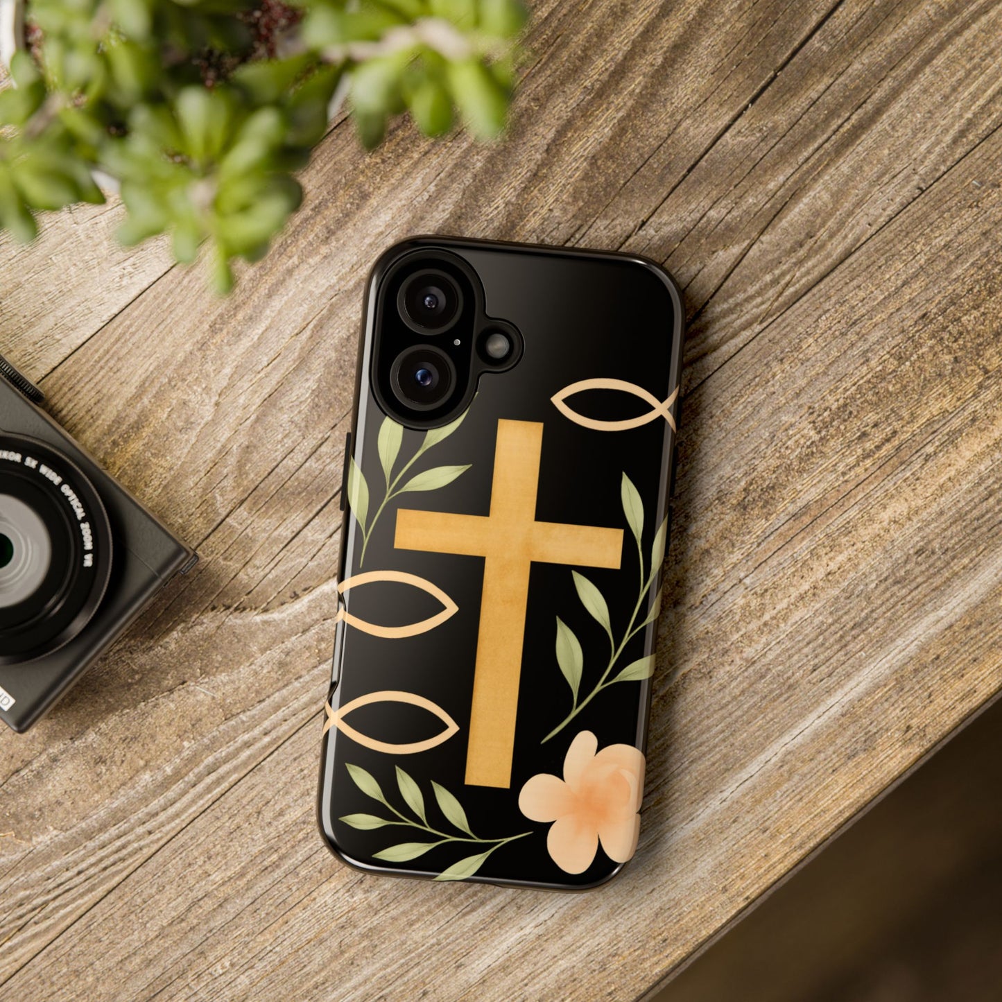 Christian Faith Phone Case with Floral Design