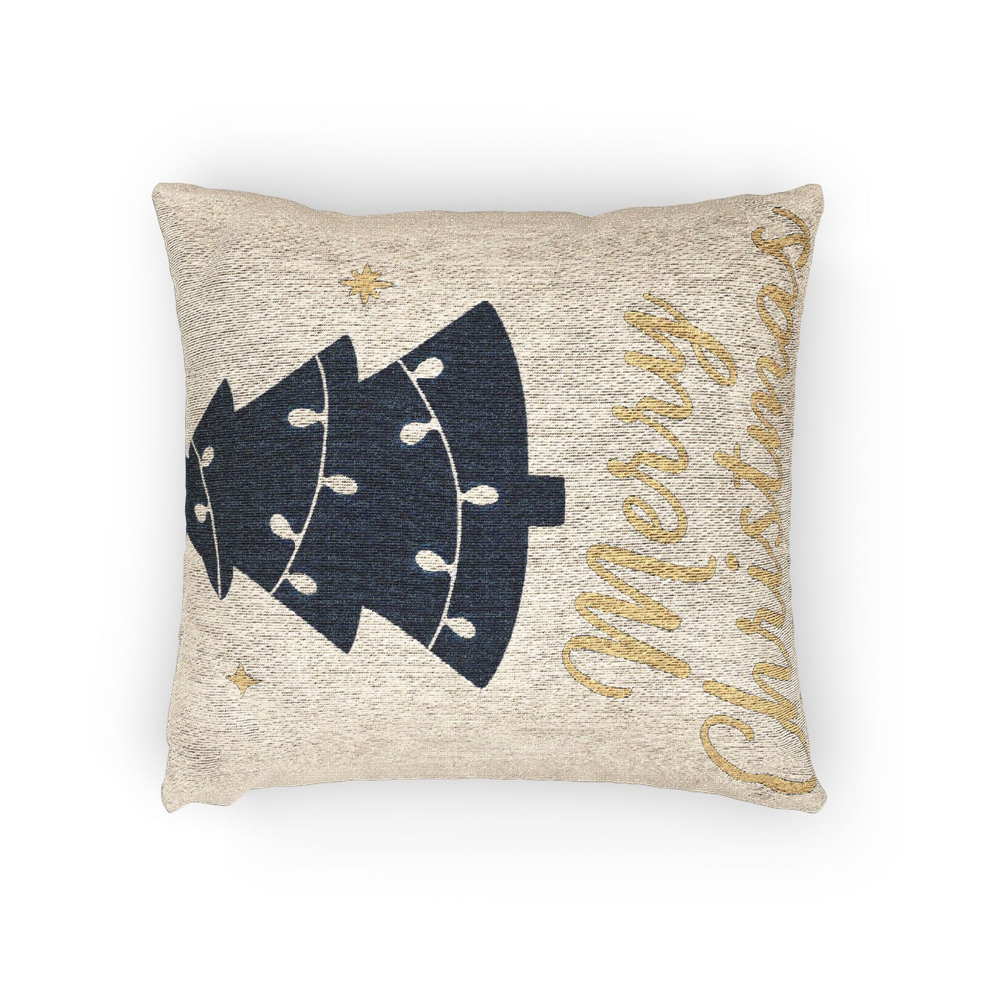 Merry Christmas Woven Pillow – Festive Christian Holiday Decor