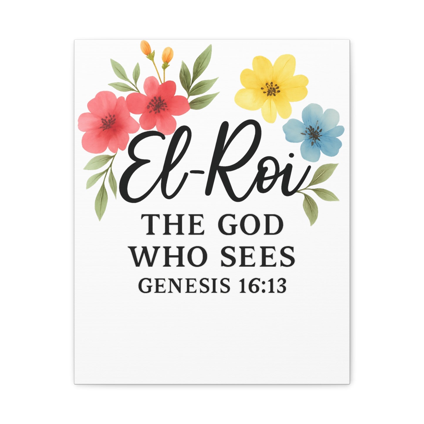 El-Roi Wall Art – The God Who Sees | Genesis 16:13 Christian Decor Matte Canvas, Stretched, 1.25"