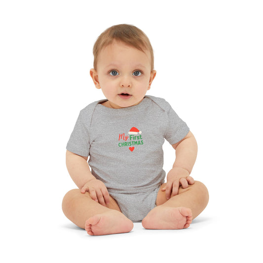 Baby’s First Christmas | Christian Infant Jersey One Piece – Soft & Festive Holiday Bodysuit