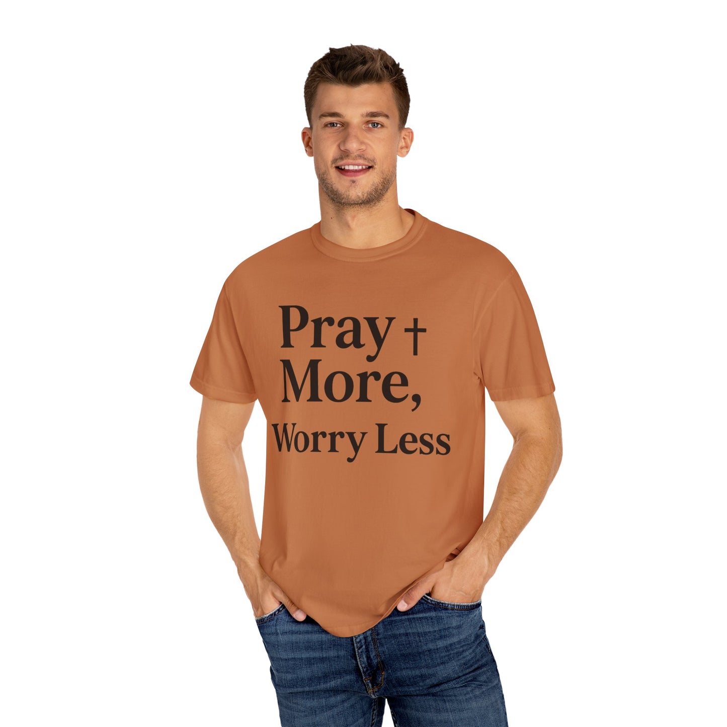 Pray More Worry Less Christian T-Shirt | Inspirational Unisex Tee