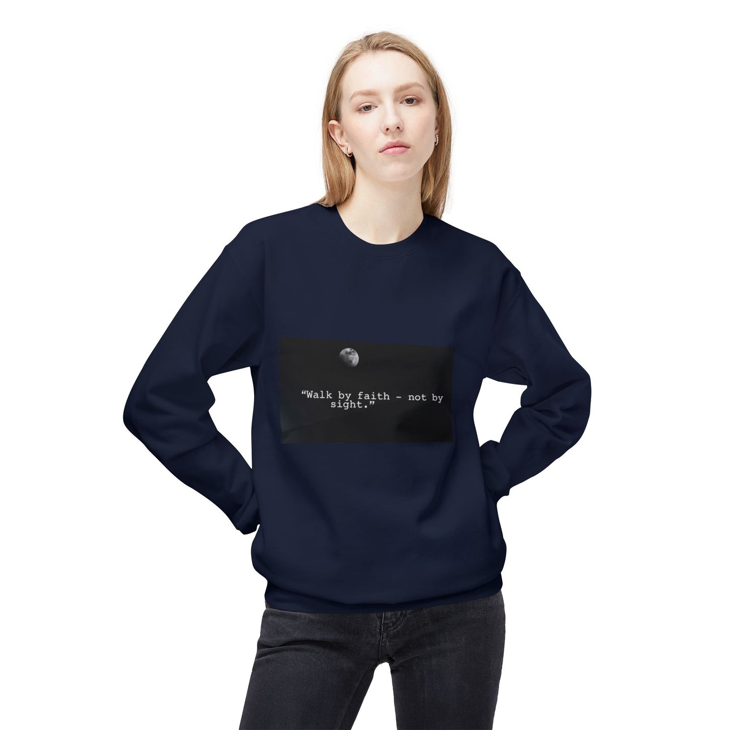 Faith-Inspired Fleece Crewneck Sweatshirt, Unisex Sweatshirt, Inspirational Gift, Cozy Layer, Casual Wear, Motivational Apparel