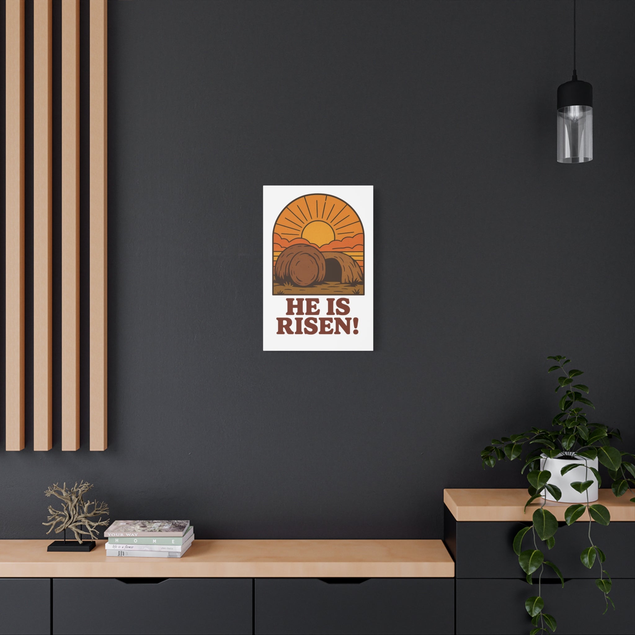 He Is Risen Wall Art | Empty Tomb Christian Poster | Easter Resurrection Morning Home Decor