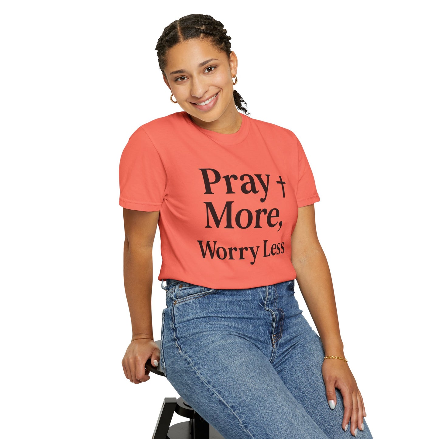Pray More Worry Less Christian T-Shirt | Inspirational Unisex Tee
