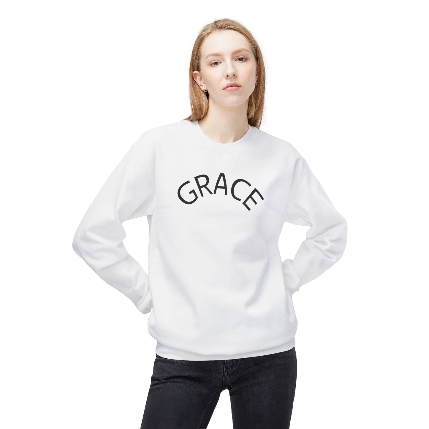 Grace Crewneck Sweatshirt, Unisex Fleece Sweater, Cozy Pullover, Inspirational Gift, Casual Style, Perfect for Every Occasion