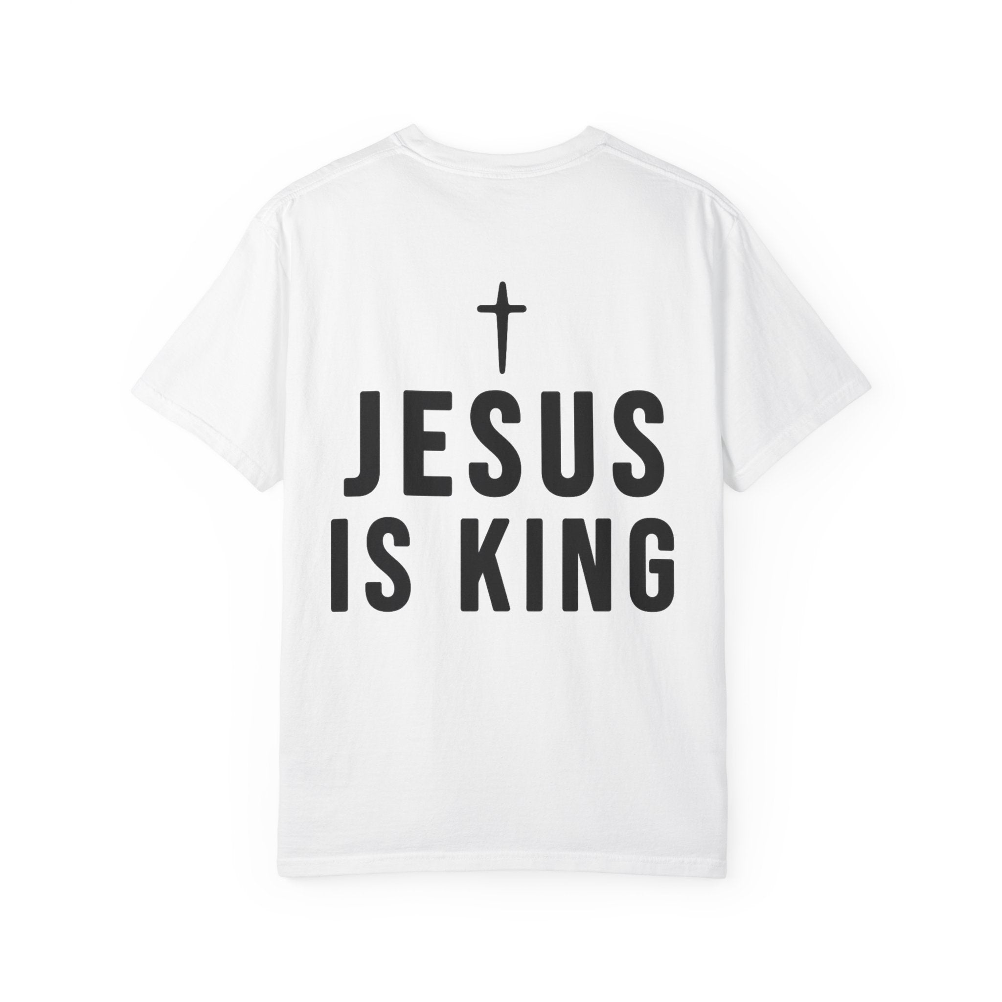 Cross “Jesus Is King” Faith Tee – Premium Comfort Colors® Vintage Christian Shirt | Lexad Designs