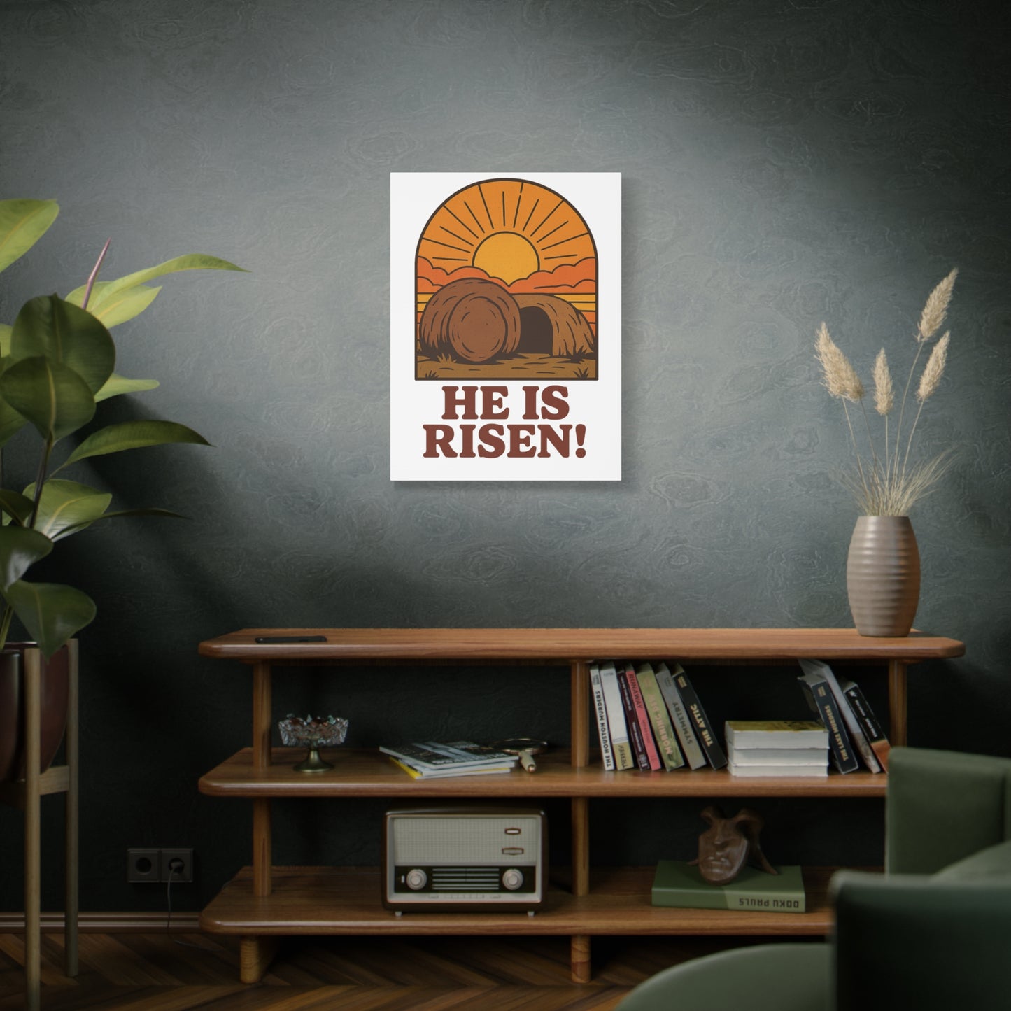 He Is Risen Wall Art | The Empty Tomb Christian Poster – Resurrection Morning Decor.