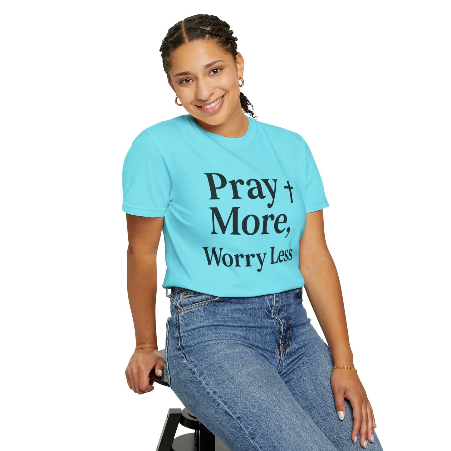 Pray More Worry Less Christian T-Shirt | Inspirational Unisex Tee