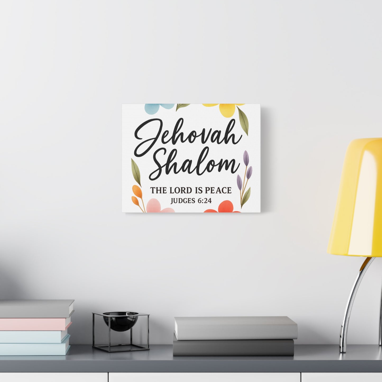 Jehovah Shalom Wall Art – The Lord Is Peace | Judges 6:24 Christian Decor -Matte Canvas, Stretched, 1.25"