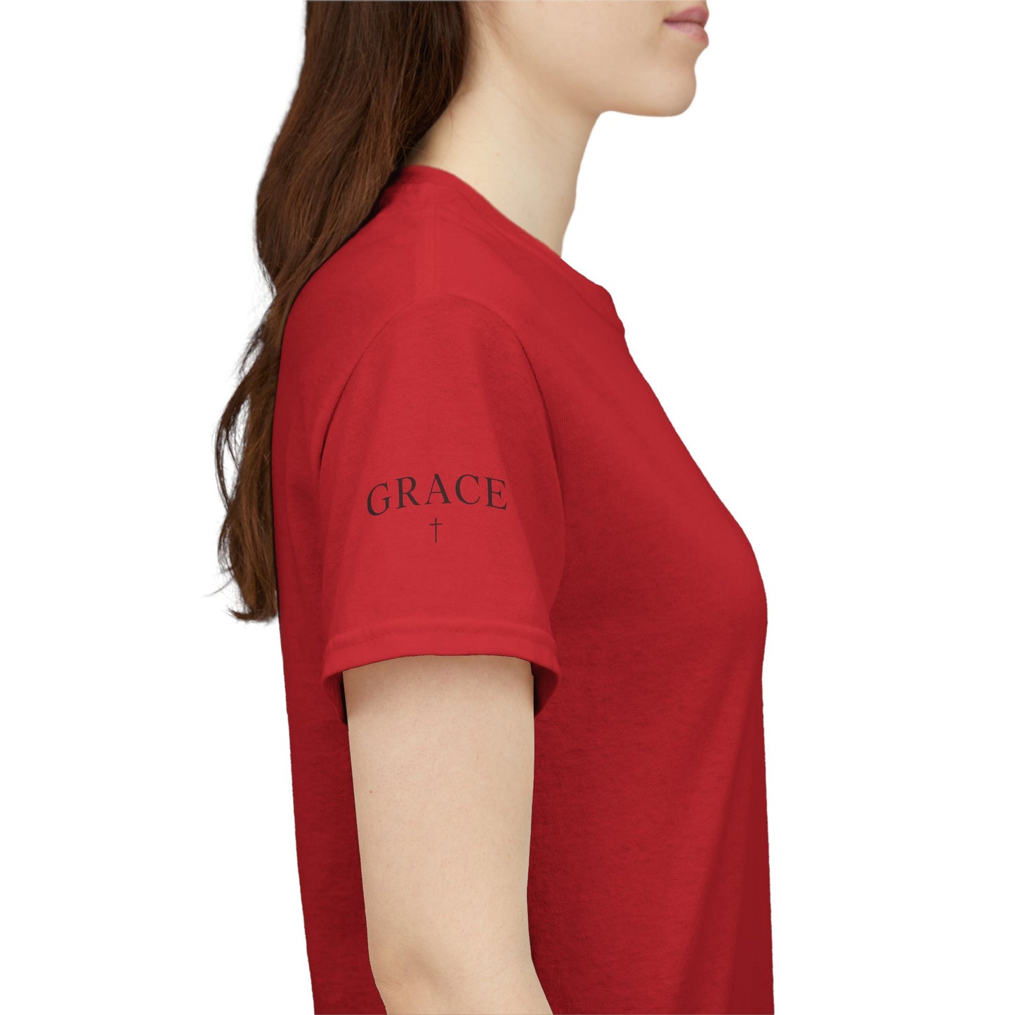 Grace Cross Sleeve Unisex Heavy Cotton T-Shirt | Faith Apparel