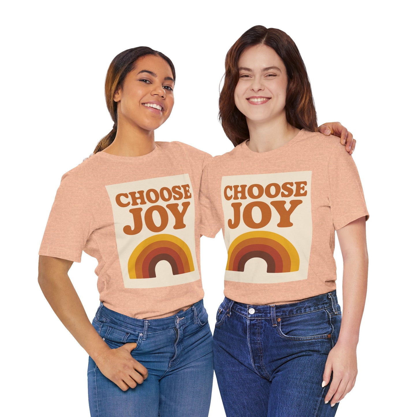 Retro Rainbow Choose Joy Tee, Unisex T-Shirt, Positive Vibes Shirt, Gift for Her, Summer Clothing, Joyful Apparel