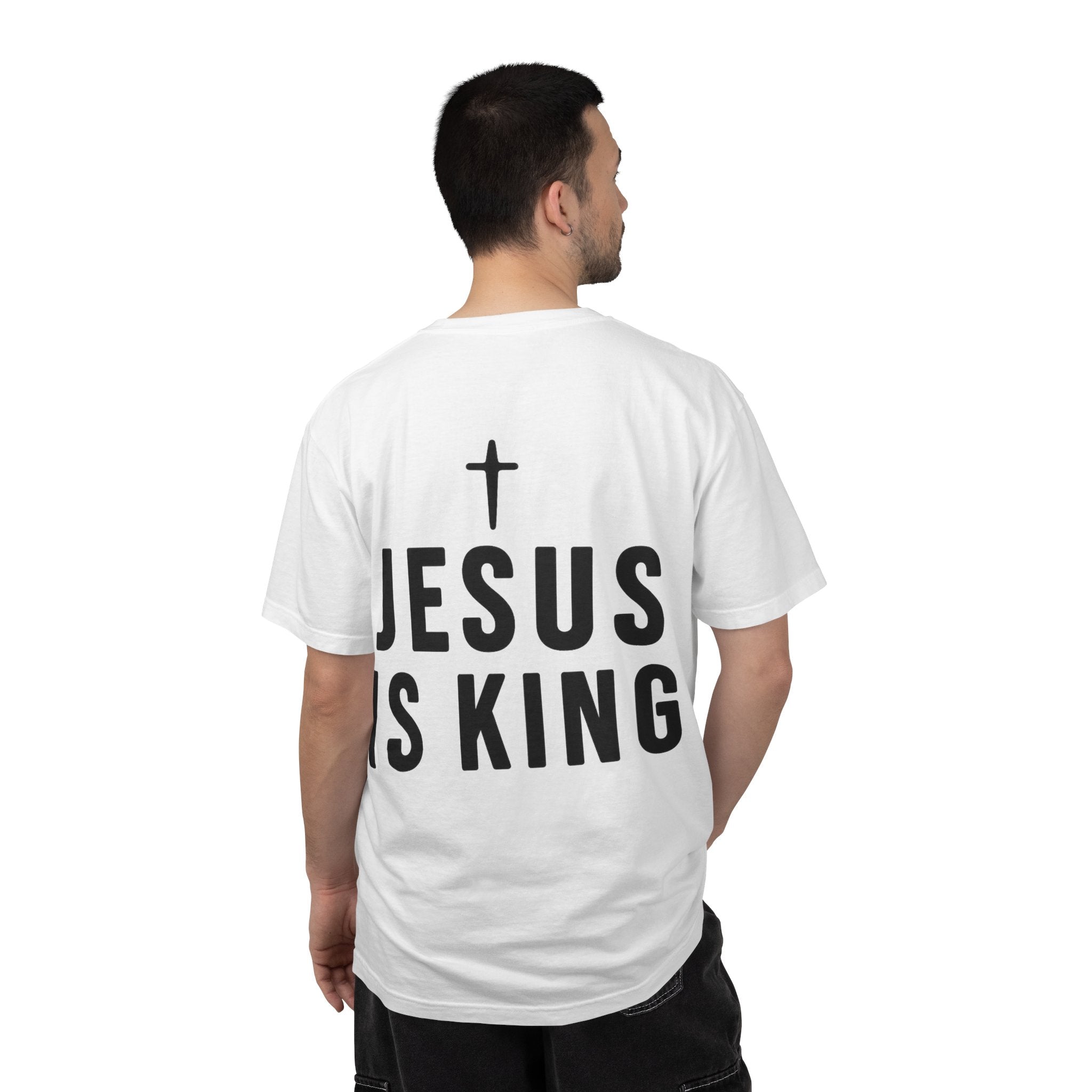 Cross “Jesus Is King” Faith Tee – Premium Comfort Colors® Vintage Christian Shirt | Lexad Designs