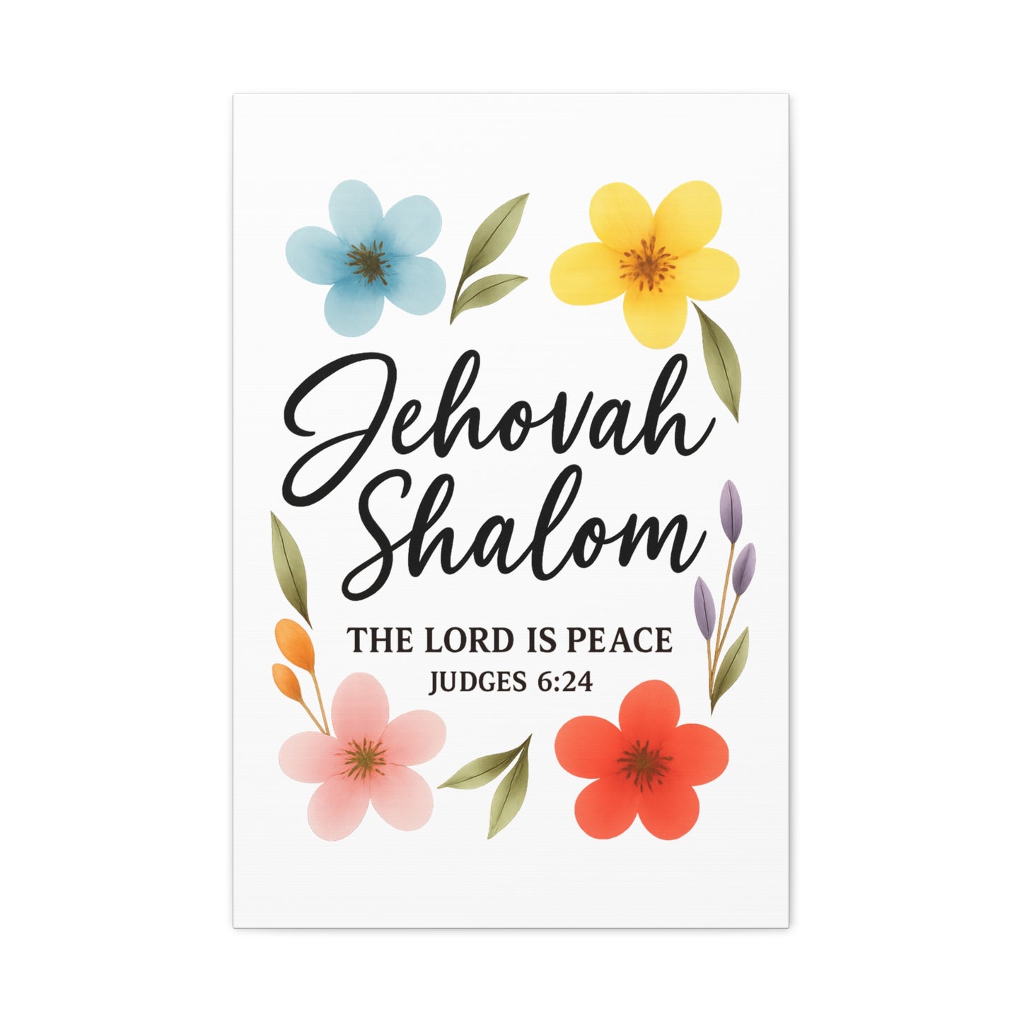 Jehovah Shalom Wall Art – The Lord Is Peace | Judges 6:24 Christian Decor -Matte Canvas, Stretched, 1.25"