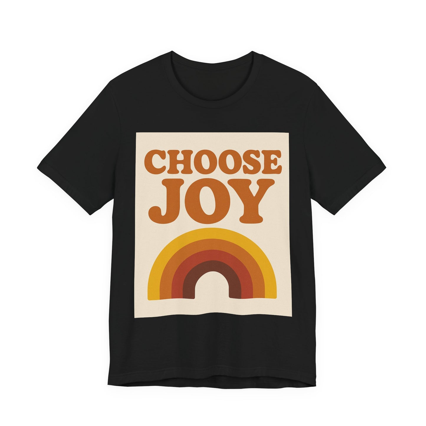 Retro Rainbow Choose Joy Tee, Unisex T-Shirt, Positive Vibes Shirt, Gift for Her, Summer Clothing, Joyful Apparel
