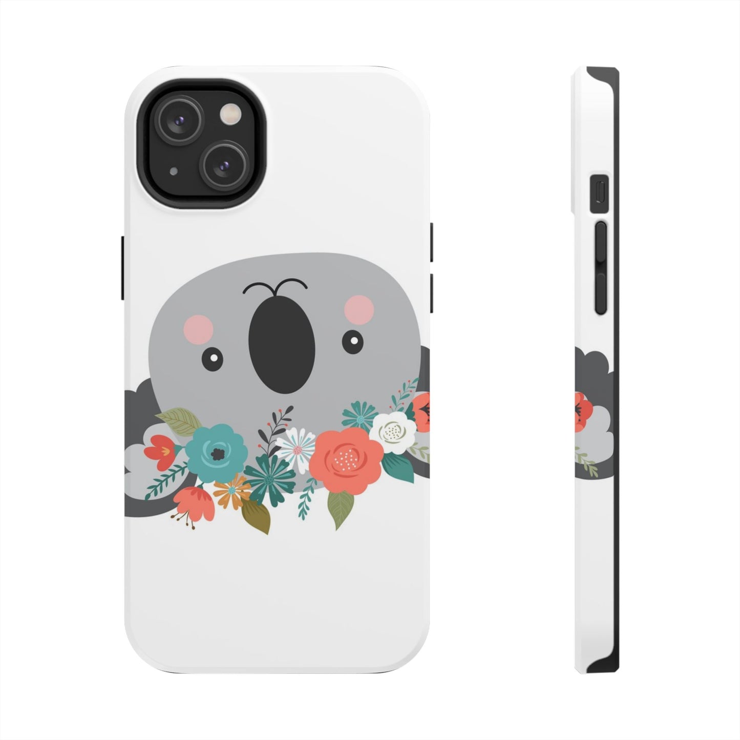Cute Koala Floral Tough Phone Cases, Smartphone Protection, Nature Lover Gift, Animal Design, Koala Phone Cover