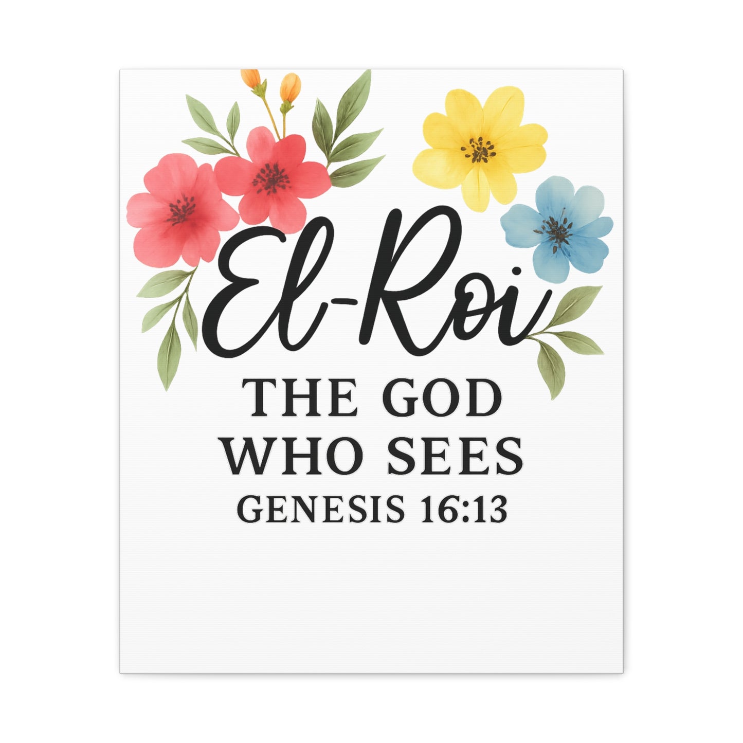 El-Roi Wall Art – The God Who Sees | Genesis 16:13 Christian Decor Matte Canvas, Stretched, 1.25"
