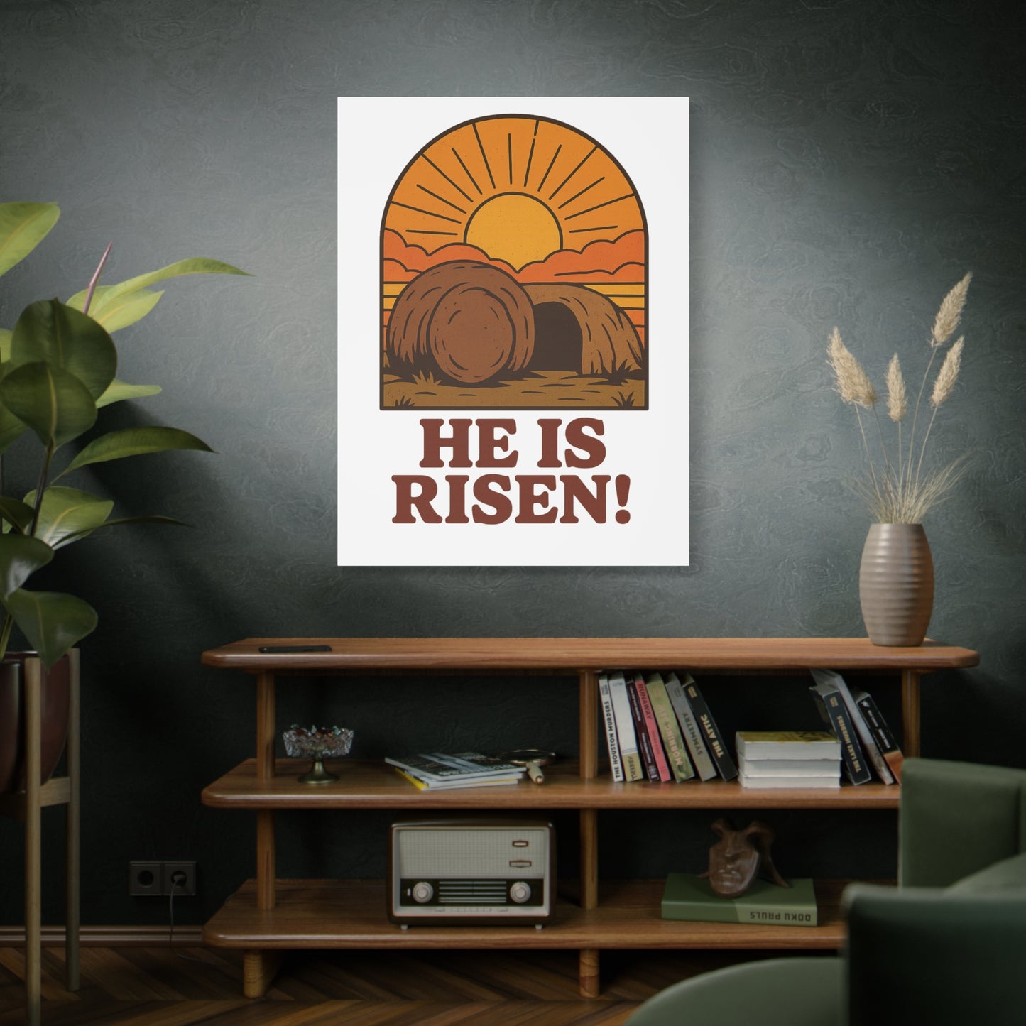 He Is Risen Wall Art | The Empty Tomb Christian Poster – Resurrection Morning Decor.