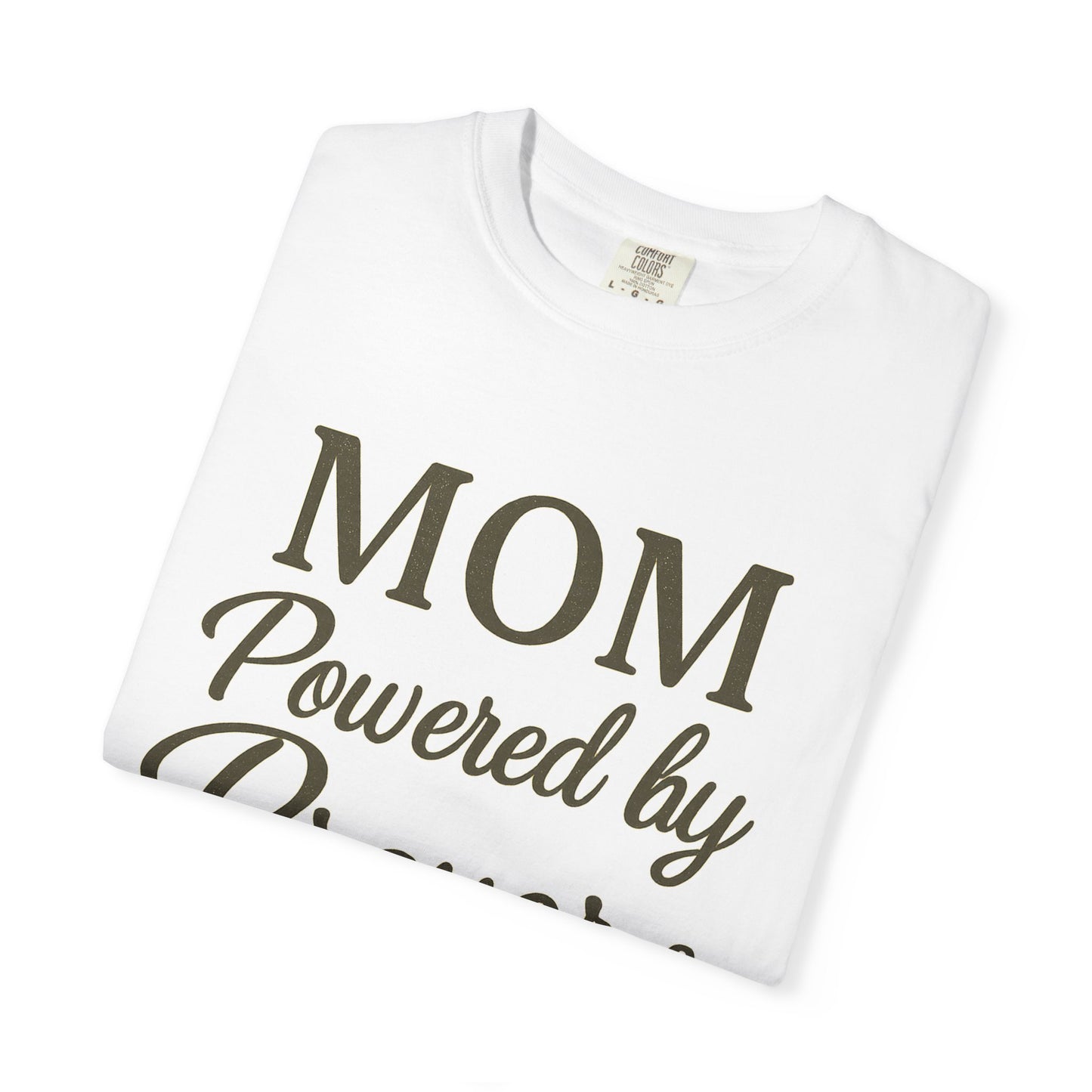 Mom Powered by Prayer & Coffee T-Shirt – Christian Faith Tee for Moms | Bold & Cozy Everyday Wear