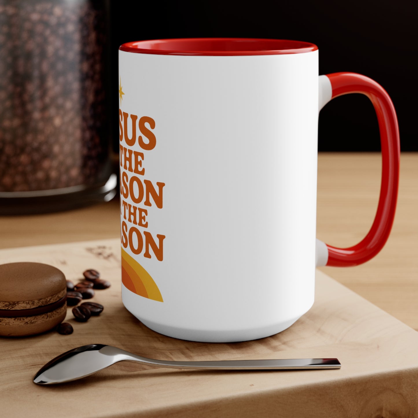 Christmas Accent Mug - "Jesus is the Reason for the Season"