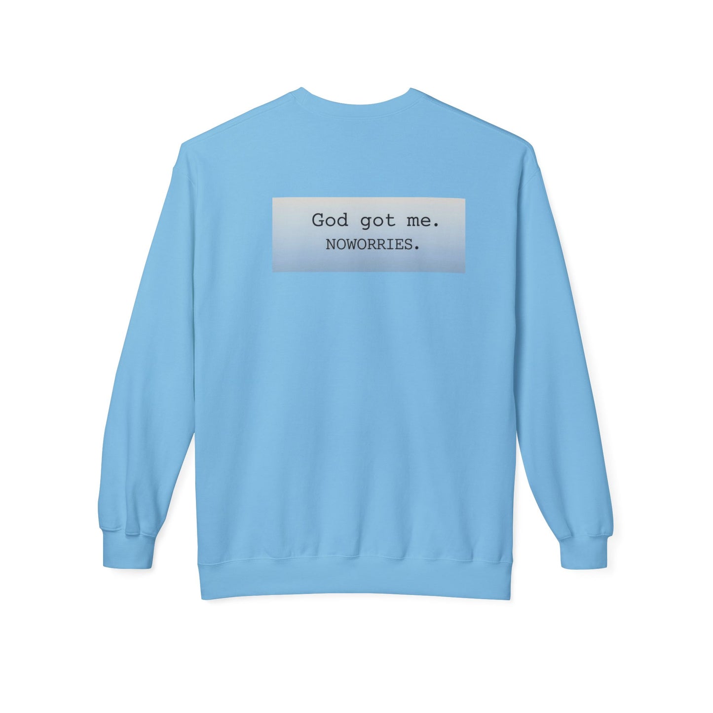 Cozy Inspirational Crewneck Sweatshirt with 'God Got Me. No Worries.' Slogan, Gift for Faith Lovers, Relaxed Casual Wear, Spiritual [...]