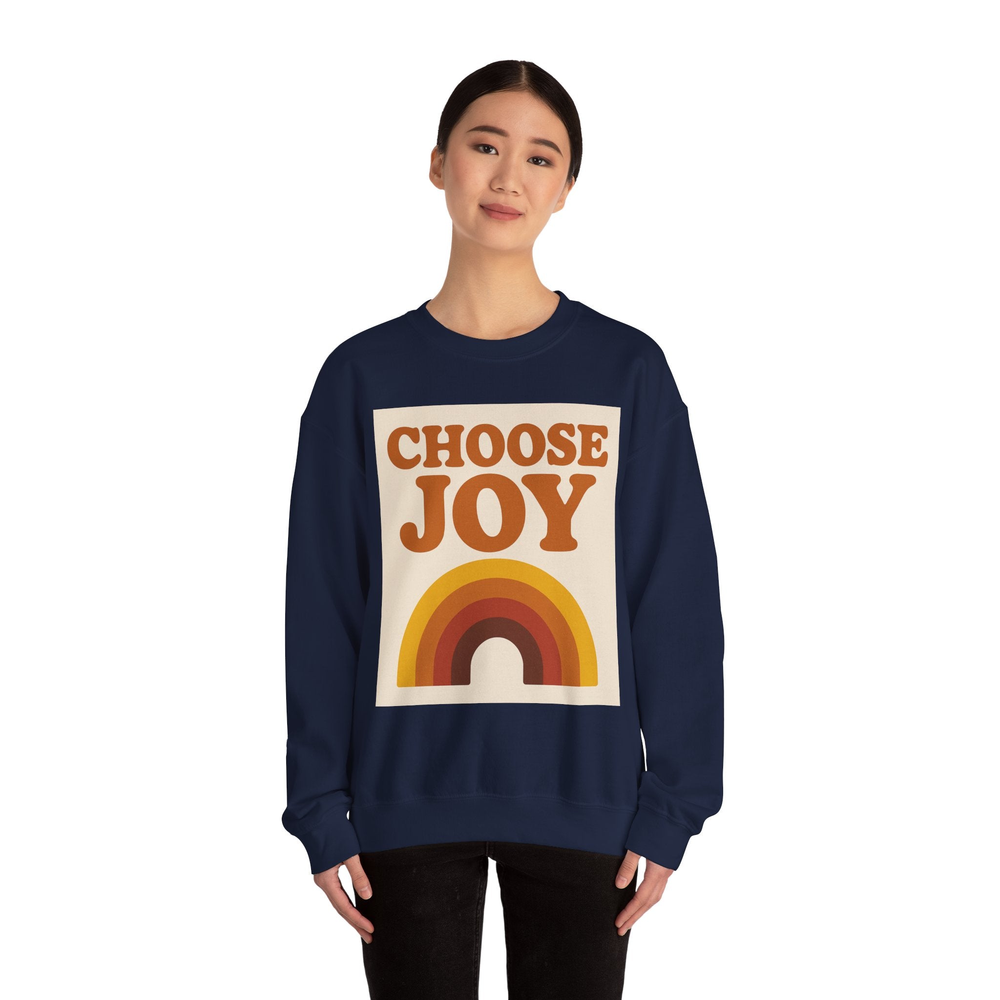 Choose Joy Rainbow Crewneck Sweatshirt, Unisex Sweatshirt, Motivational Gift, Cozy Layer, Fall Fashion, Positive Vibes