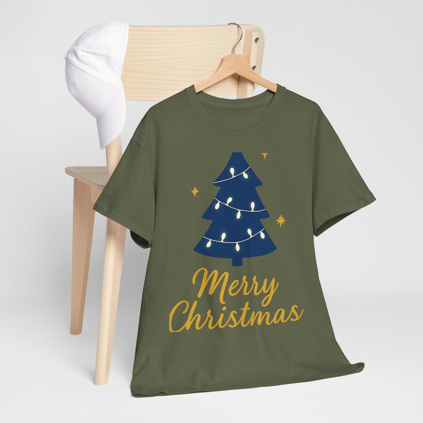Merry Christmas Unisex Heavy Cotton Tee – Faith-Inspired Holiday Shirt