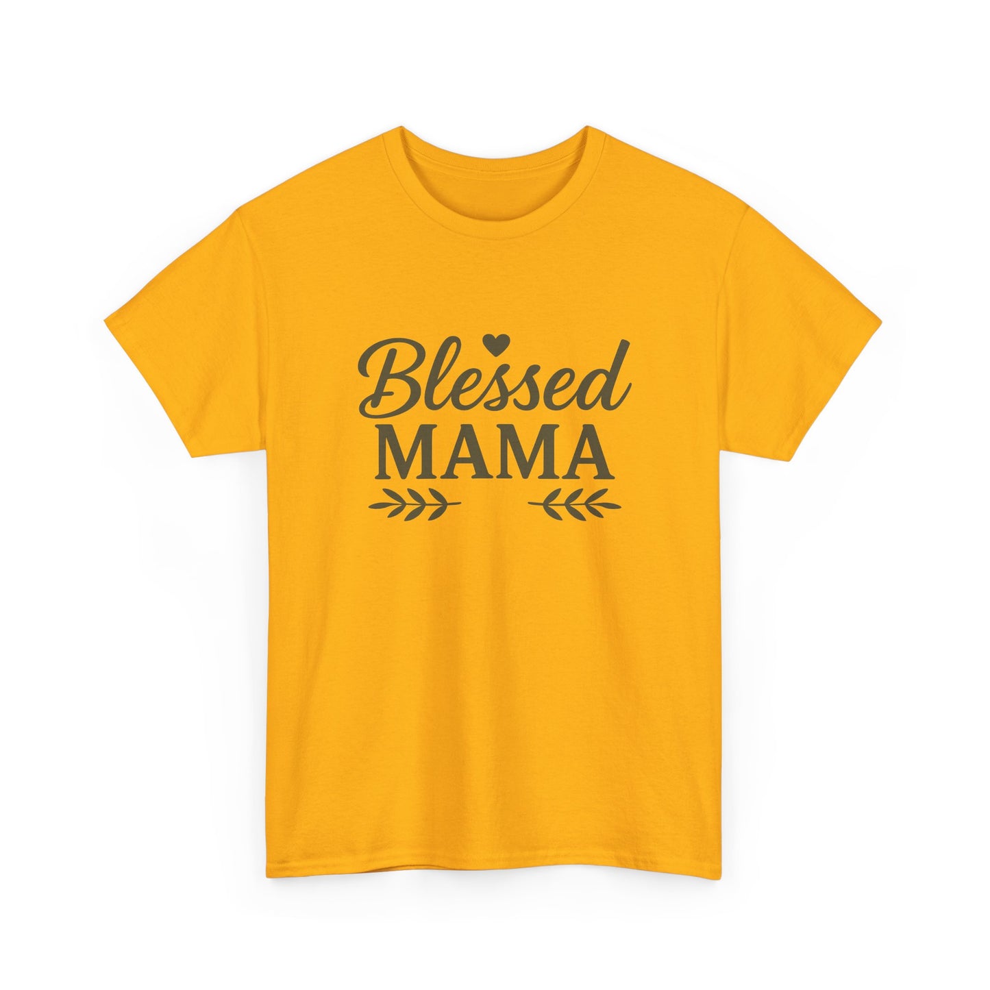 Blessed Mama Heavy Cotton Tee – Christian Faith Shirt for Moms | Soft & Stylish Everyday Wear
