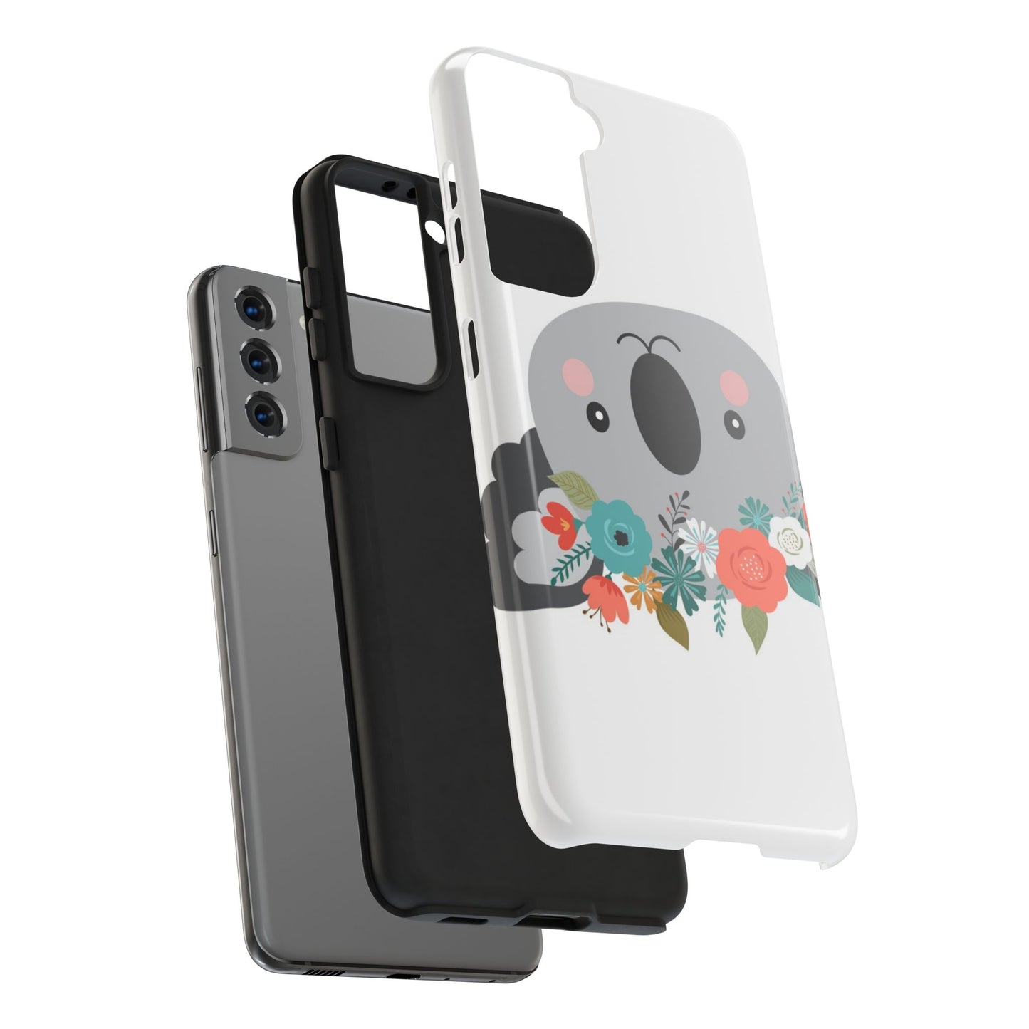 Cute Koala Floral Tough Phone Cases, Smartphone Protection, Nature Lover Gift, Animal Design, Koala Phone Cover