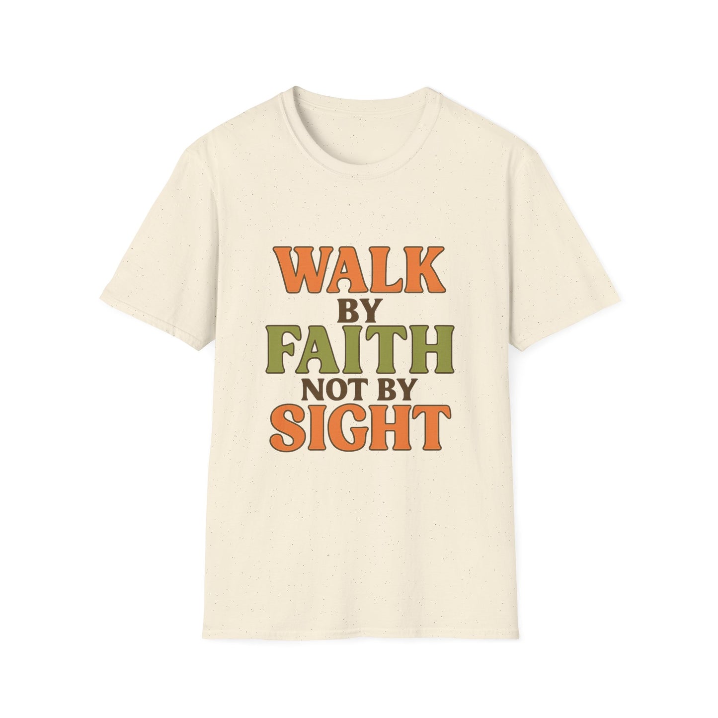 Walk by Faith Not by Sight Christian T-Shirt – Inspirational Bible Verse Tee for Women & Men.