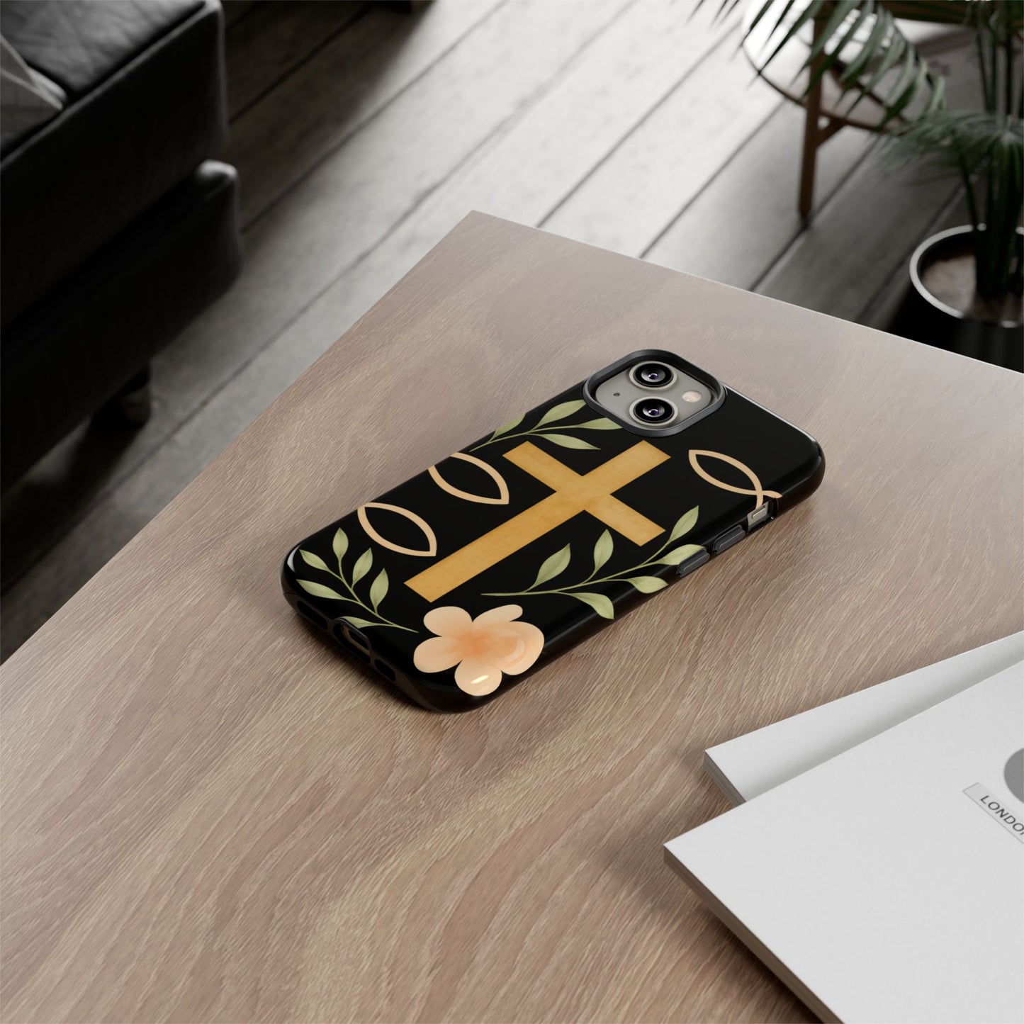 Christian Faith Phone Case with Floral Design