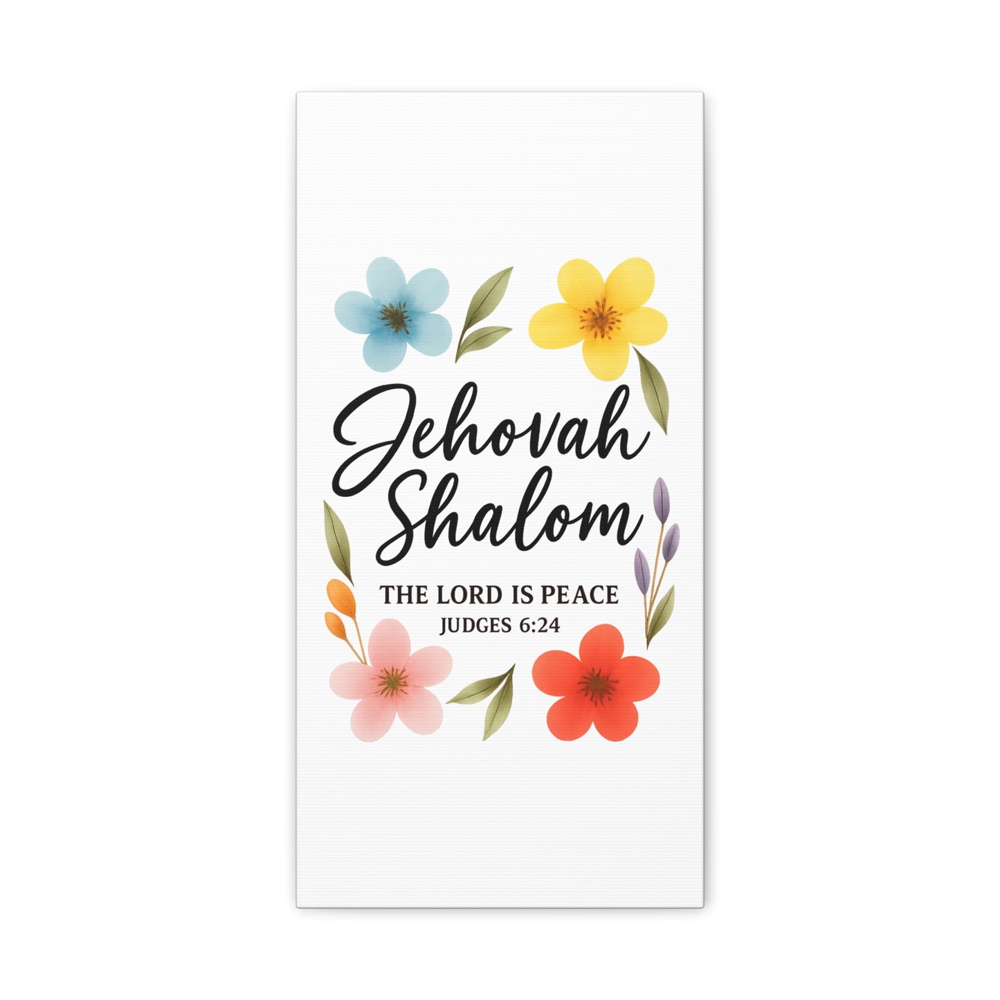 Jehovah Shalom Wall Art – The Lord Is Peace | Judges 6:24 Christian Decor -Matte Canvas, Stretched, 1.25"