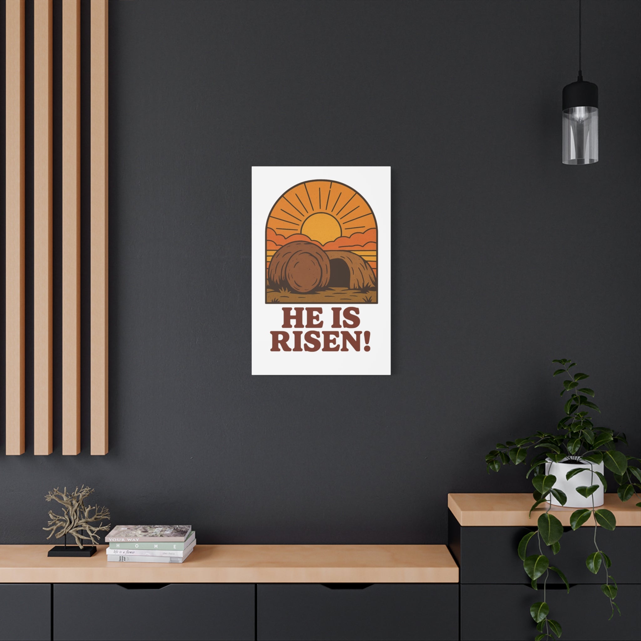 He Is Risen Wall Art | Empty Tomb Christian Poster | Easter Resurrection Morning Home Decor