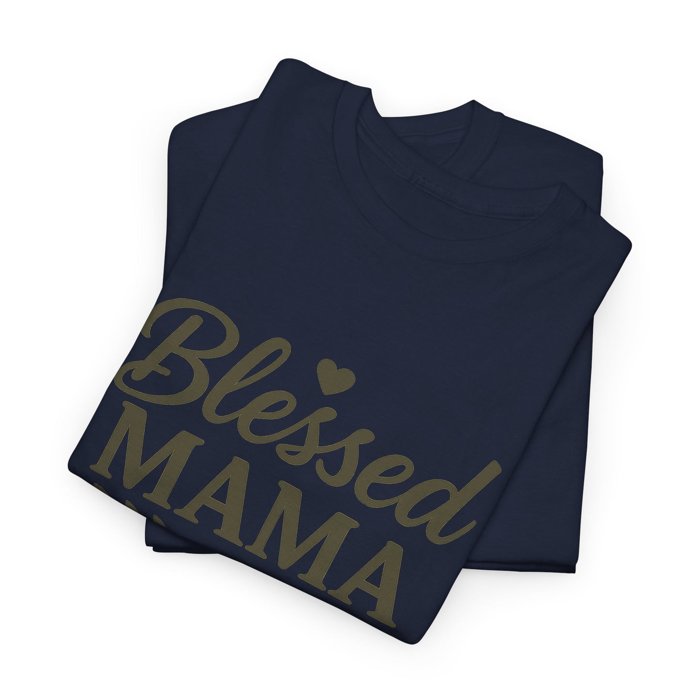 Blessed Mama Heavy Cotton Tee – Christian Faith Shirt for Moms | Soft & Stylish Everyday Wear
